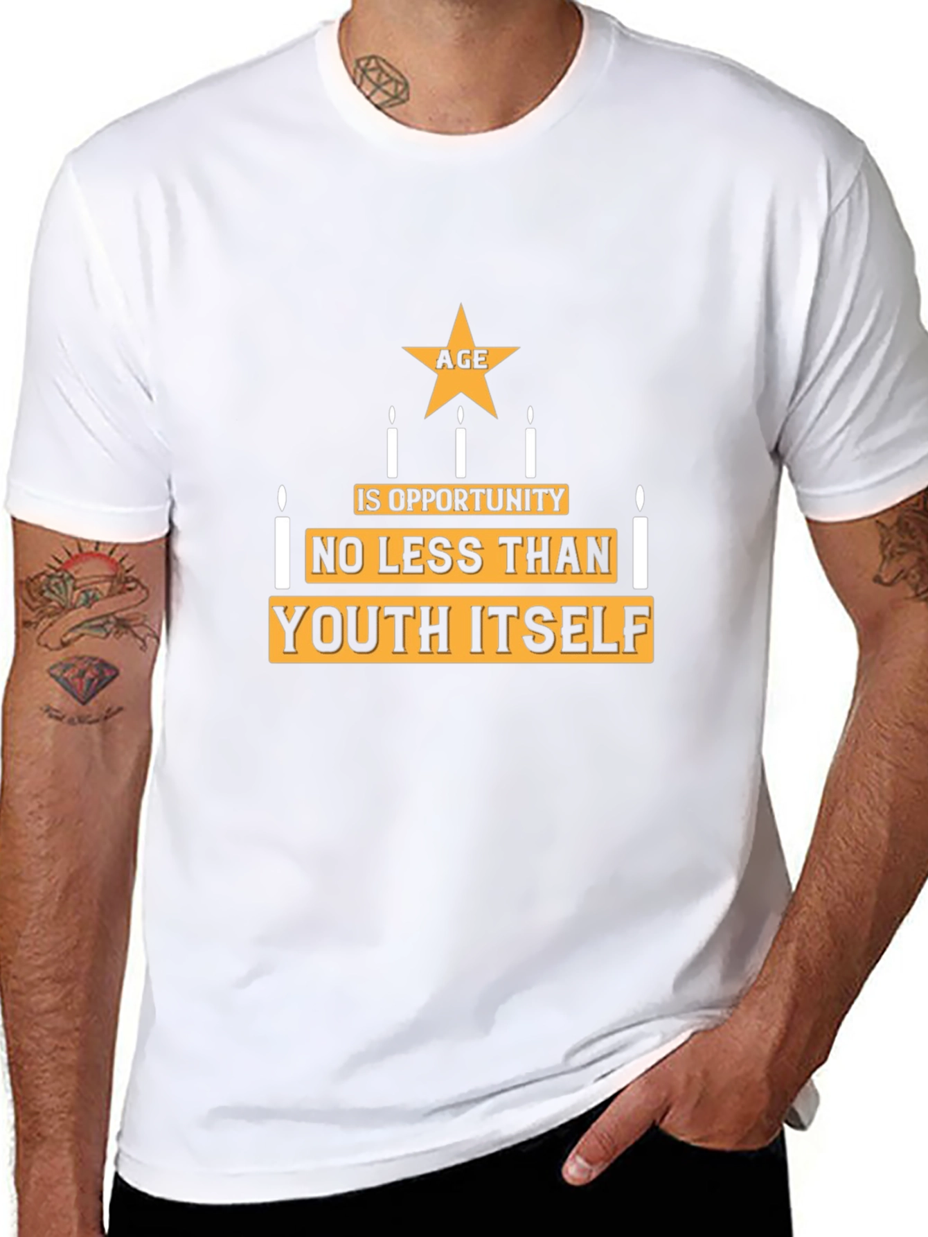 Camiseta Negra con Diseño La Edad es Oportunidad