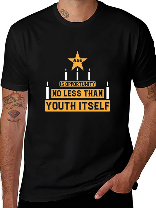 Camiseta Negra con Diseño La Edad es Oportunidad