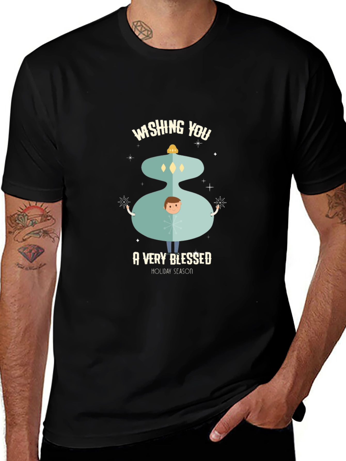 Camiseta Navideña Wishing You a Very Blessed Holiday Season