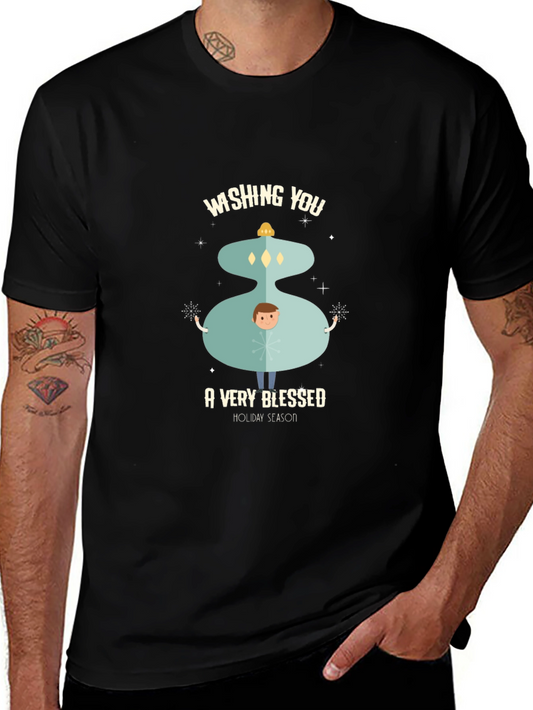 Camiseta Navideña Wishing You a Very Blessed Holiday Season