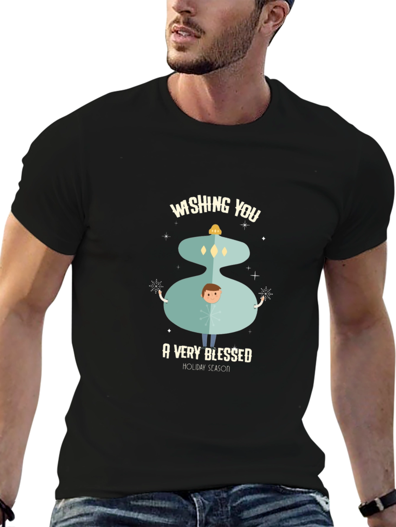 Camiseta Navideña Wishing You a Very Blessed Holiday Season