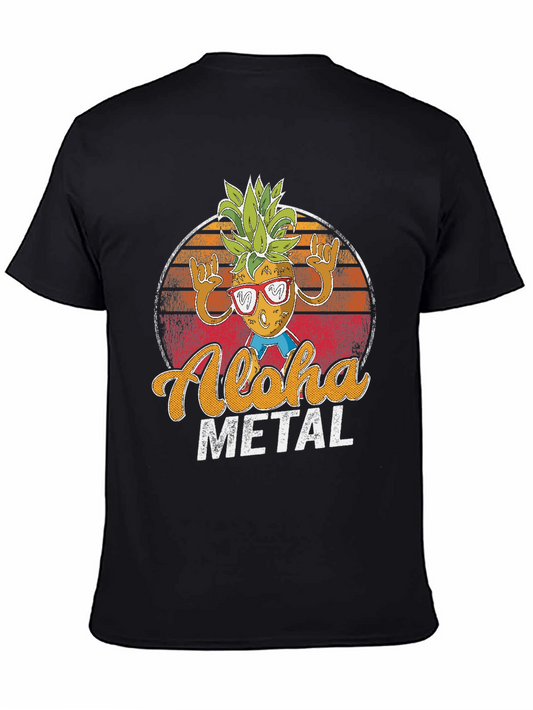 Camiseta Aloha Metal Pineapple Rock