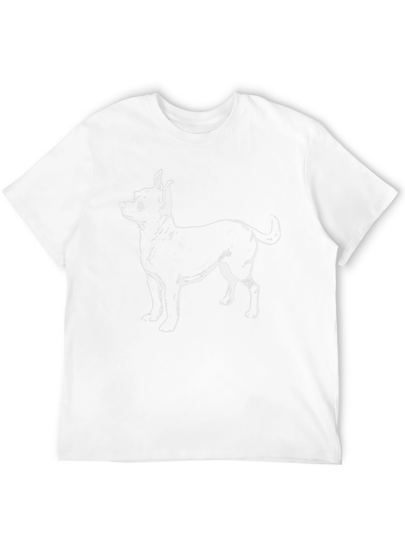 Camiseta Negra con Diseño de Chihuahua Blanco