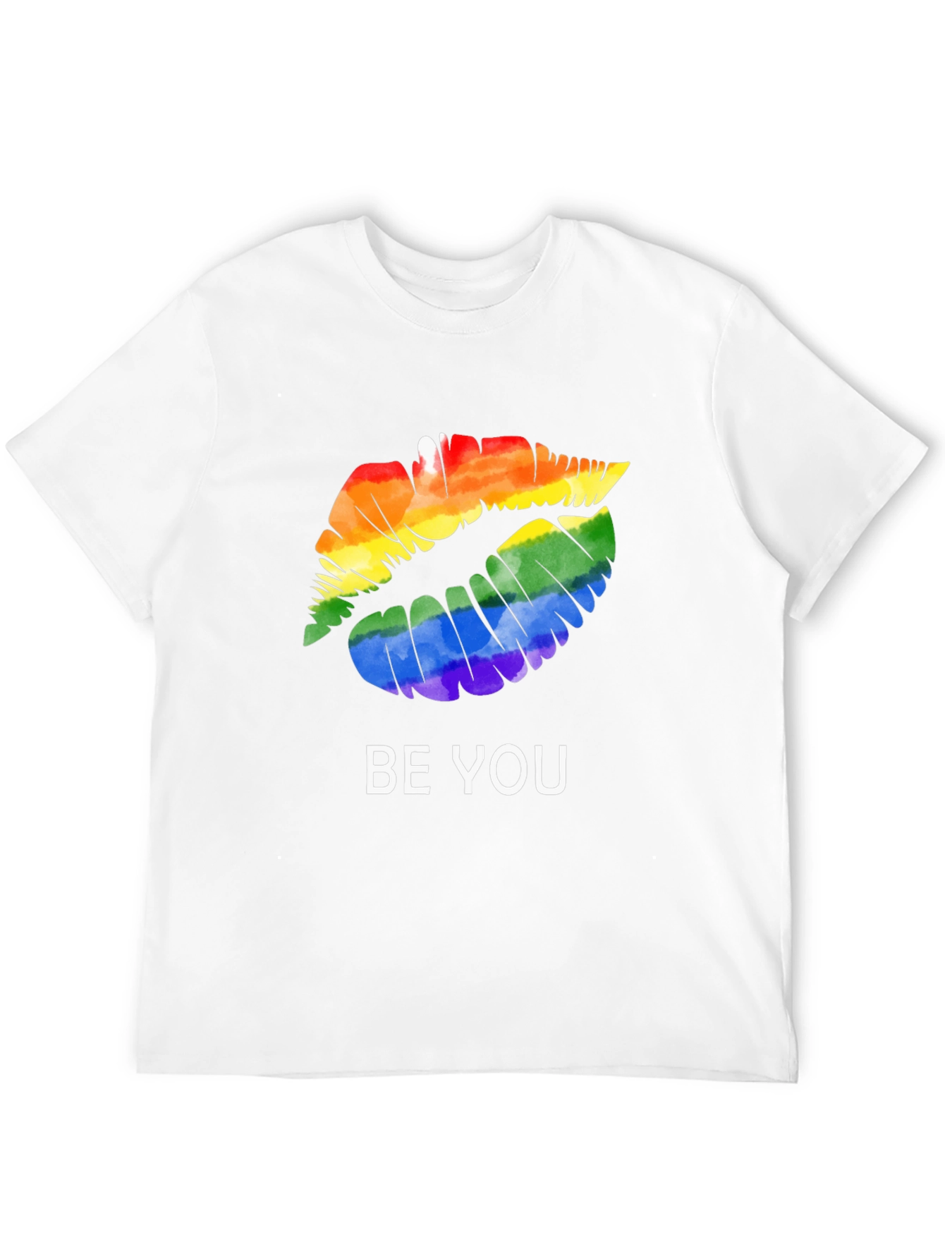 Camiseta Negra con Labios Arcoíris Sé Tú