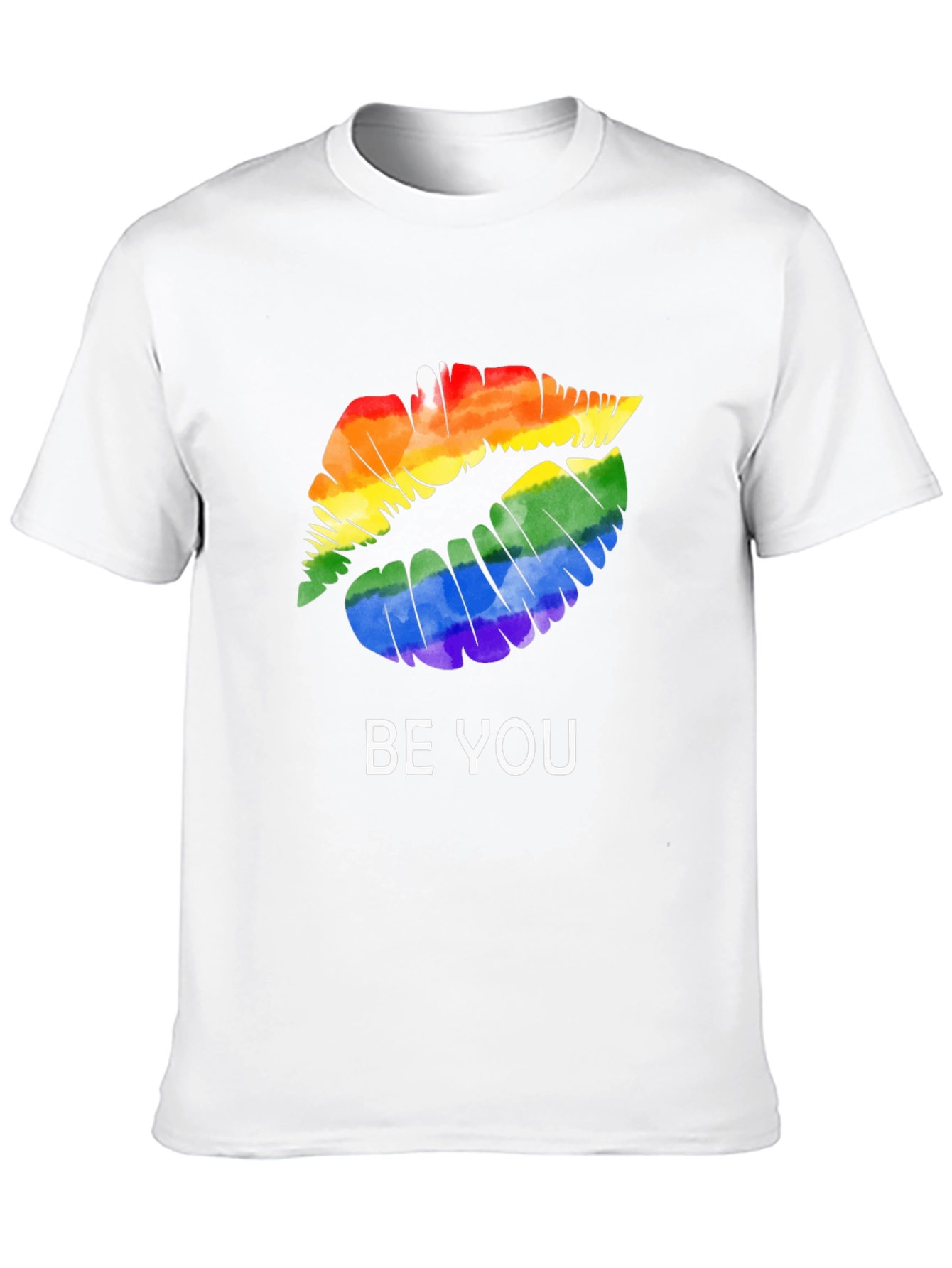 Camiseta Negra con Labios Arcoíris Sé Tú