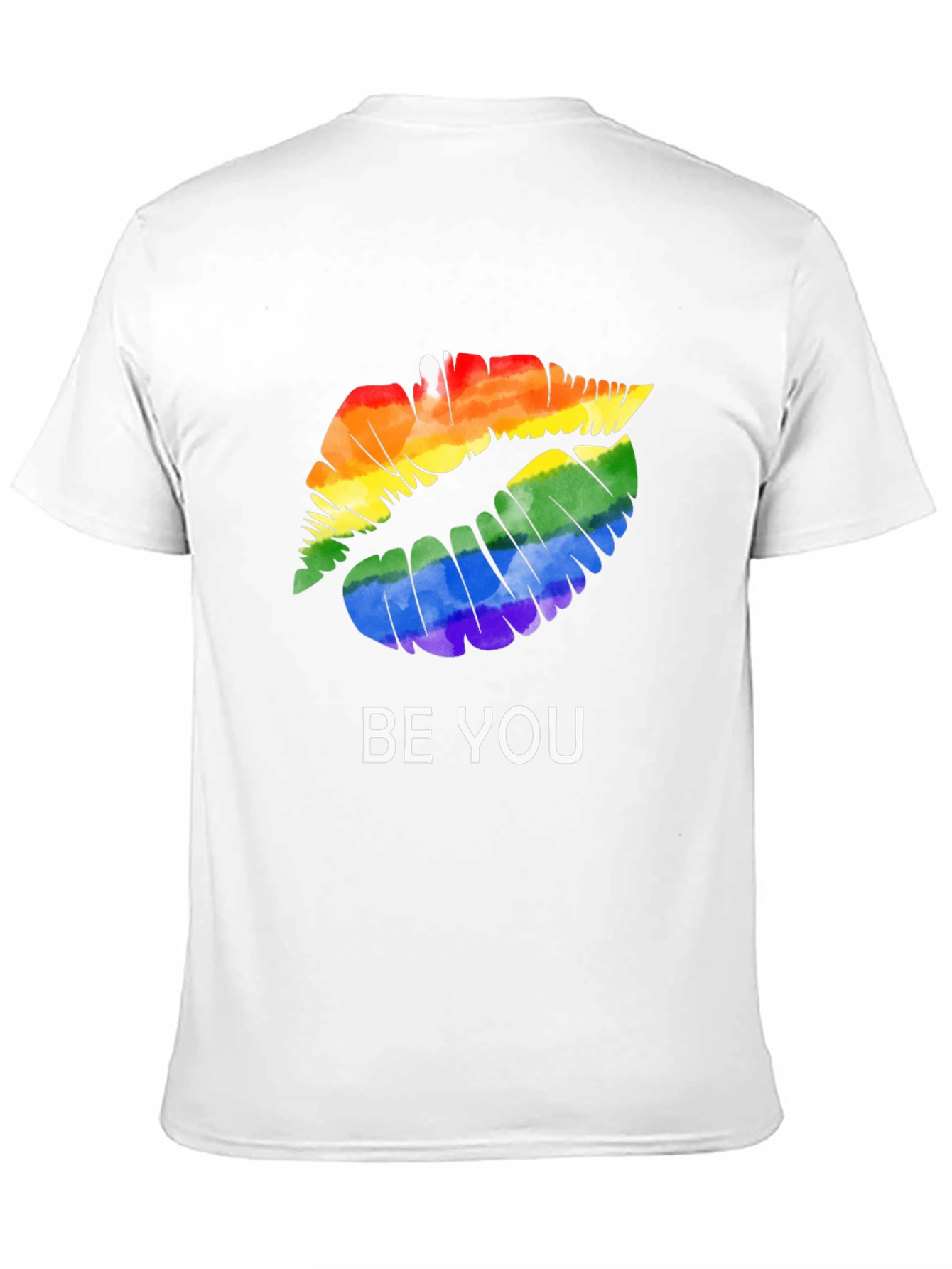 Camiseta Negra con Labios Arcoíris Sé Tú