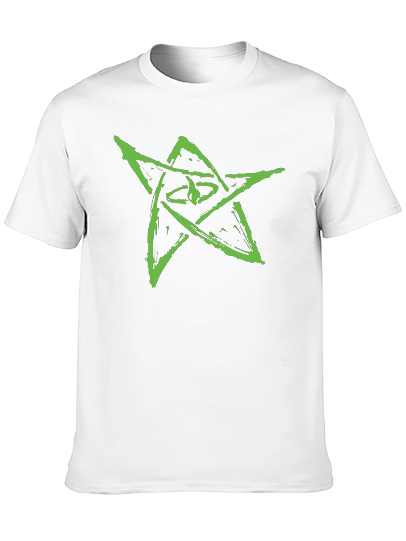 Camiseta Negra con Diseño de Estrella Verde