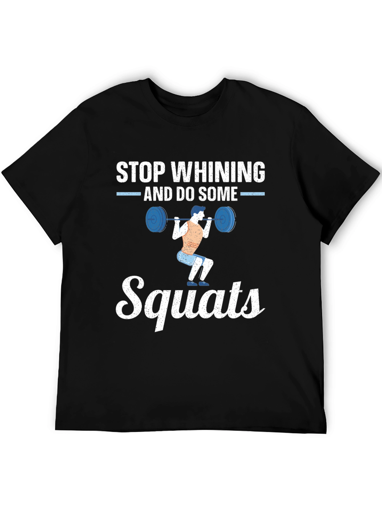 Camiseta Hombre Negra con Diseño Motivacional Squats