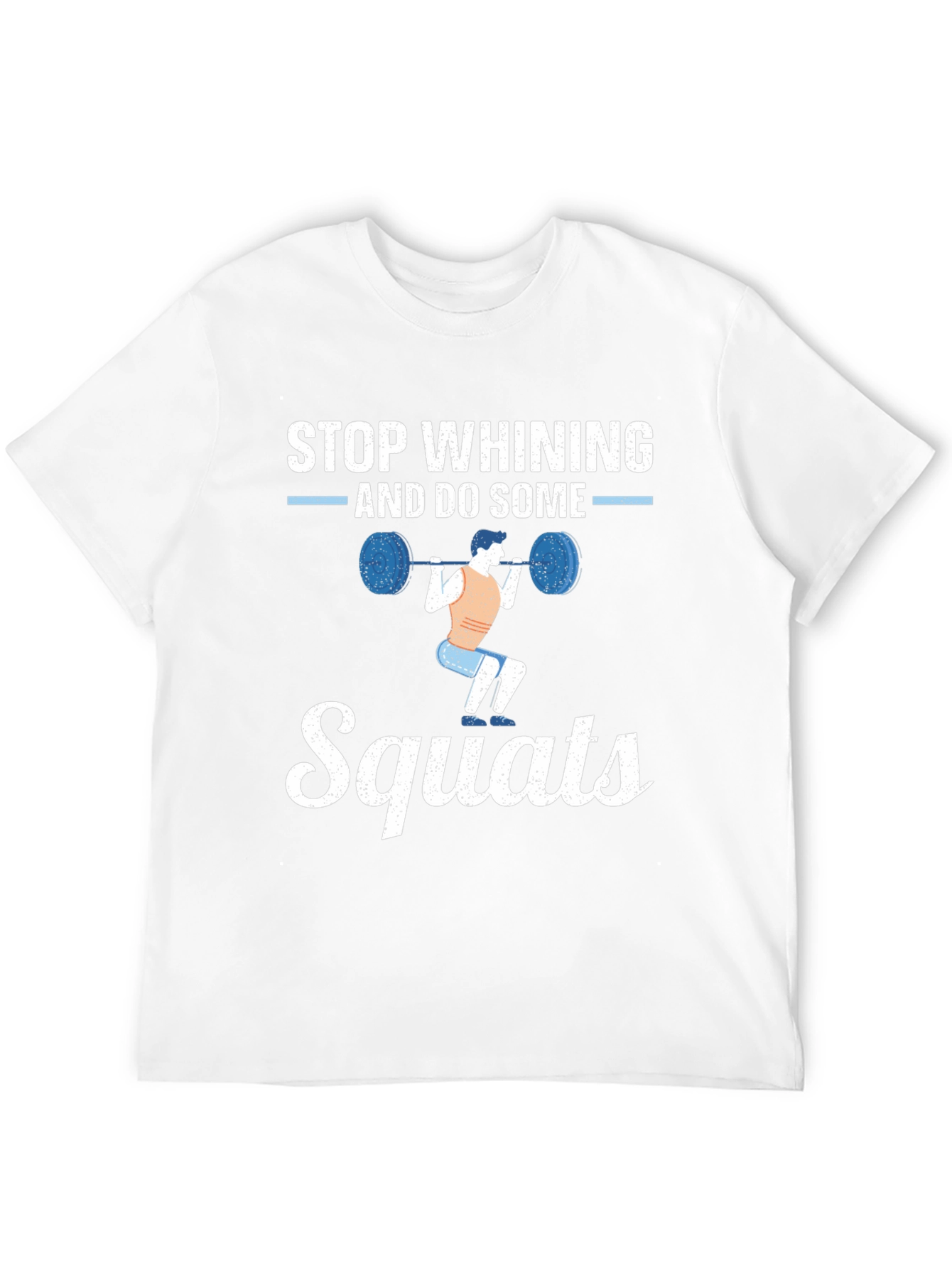 Camiseta Hombre Negra con Diseño Motivacional Squats