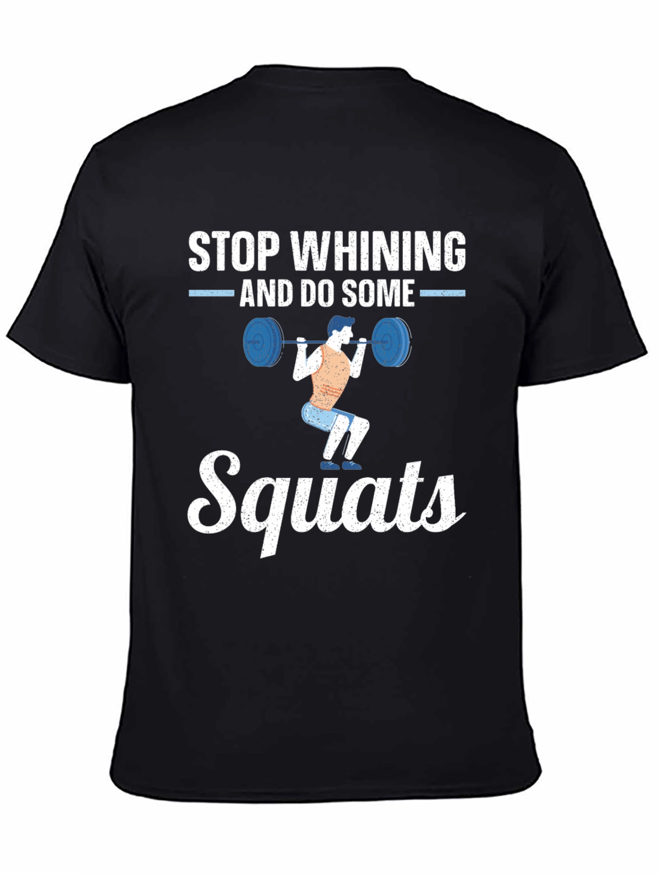 Camiseta Hombre Negra con Diseño Motivacional Squats