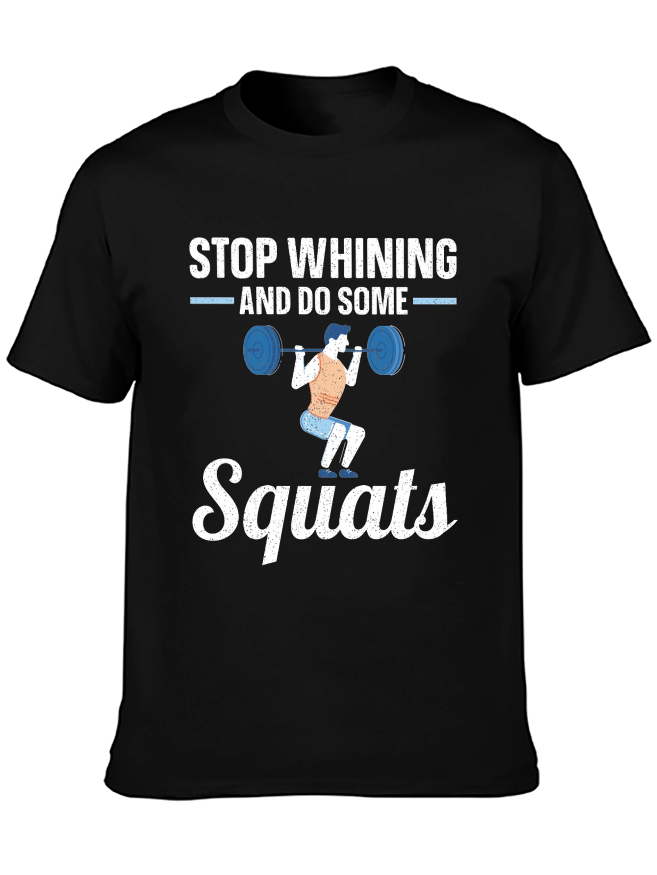Camiseta Hombre Negra con Diseño Motivacional Squats