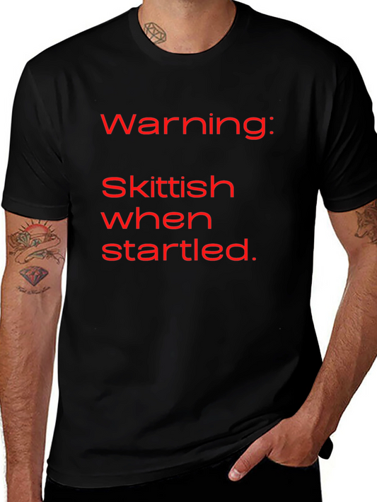 Camiseta Negra con Mensaje Divertido: ¡Skittish!
