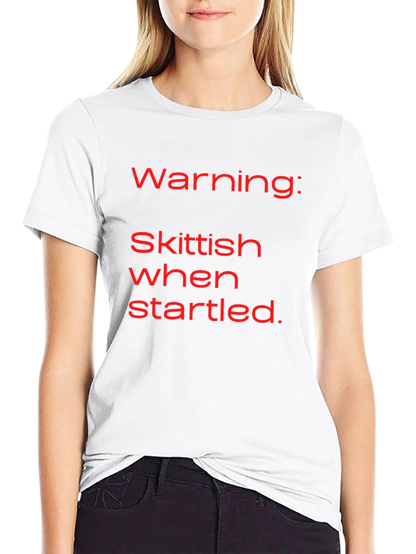Camiseta Negra con Mensaje Divertido: ¡Skittish!