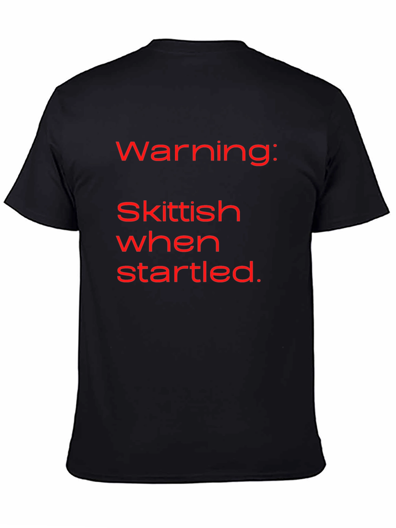 Camiseta Negra con Mensaje Divertido: ¡Skittish!