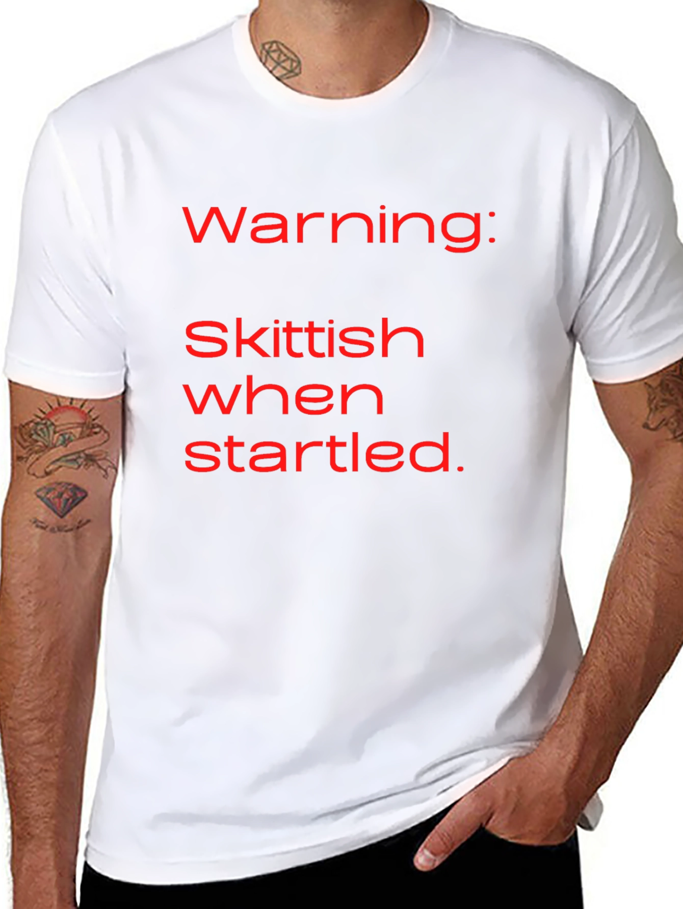 Camiseta Negra con Mensaje Divertido: ¡Skittish!