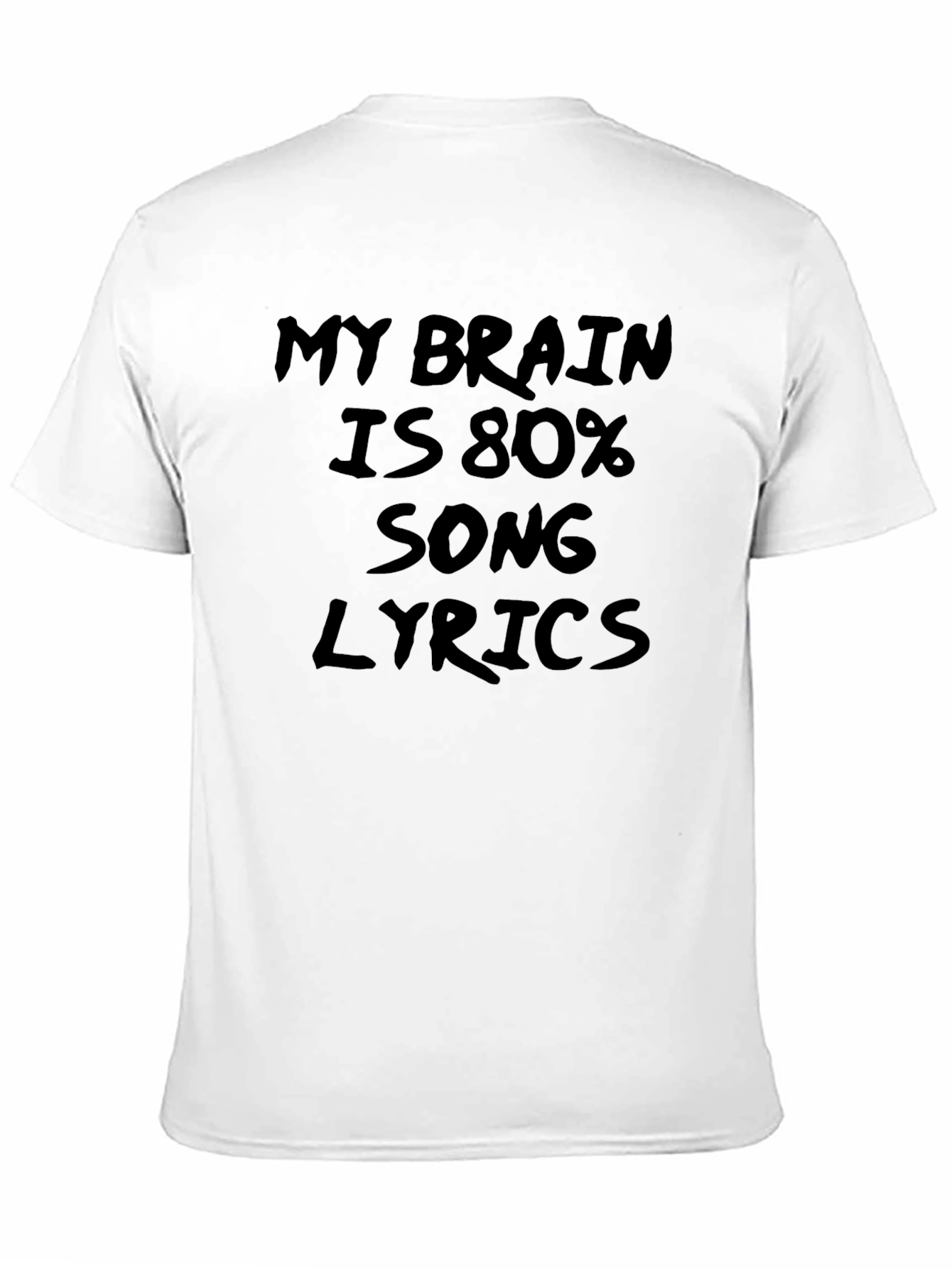 Camiseta Negra: Mi Cerebro es 80% Letras de Canciones