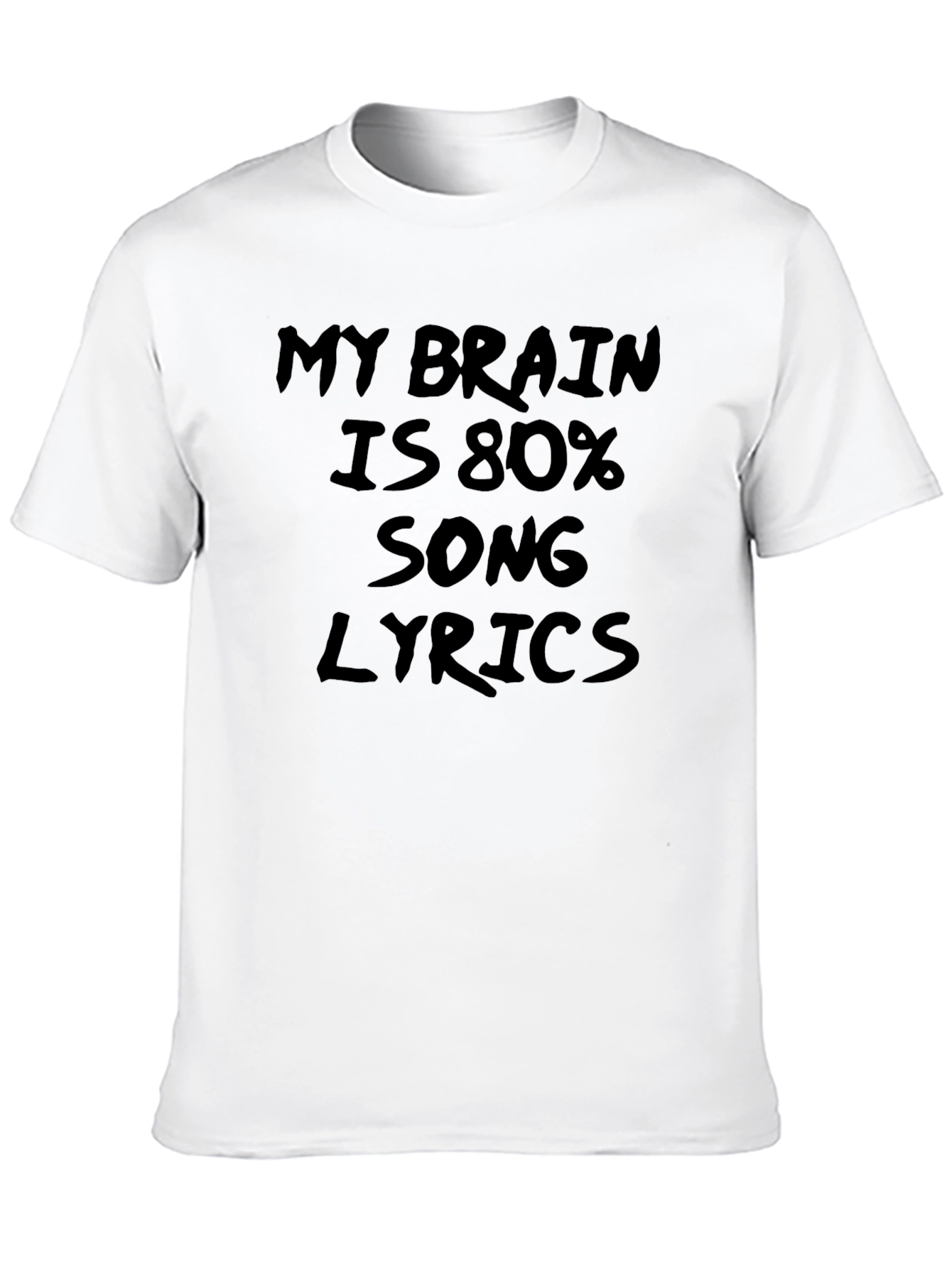 Camiseta Negra: Mi Cerebro es 80% Letras de Canciones