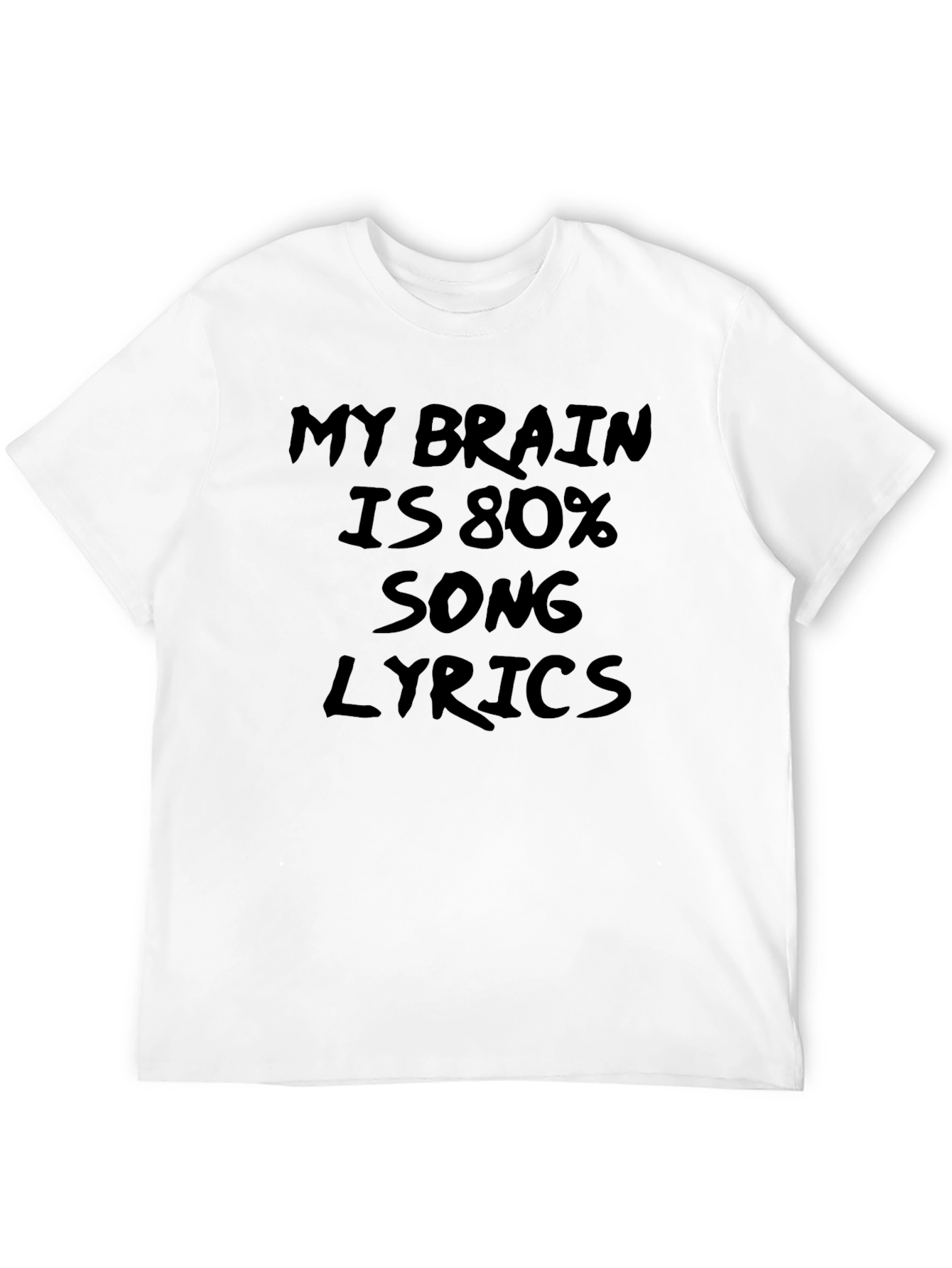 Camiseta Negra: Mi Cerebro es 80% Letras de Canciones