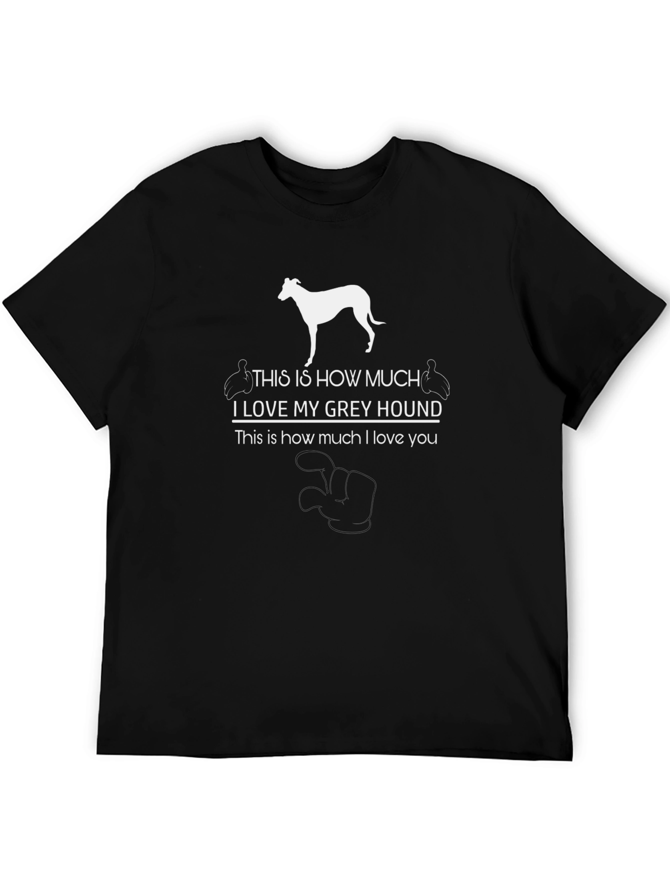 Camiseta Negra Amo a mi Galgo