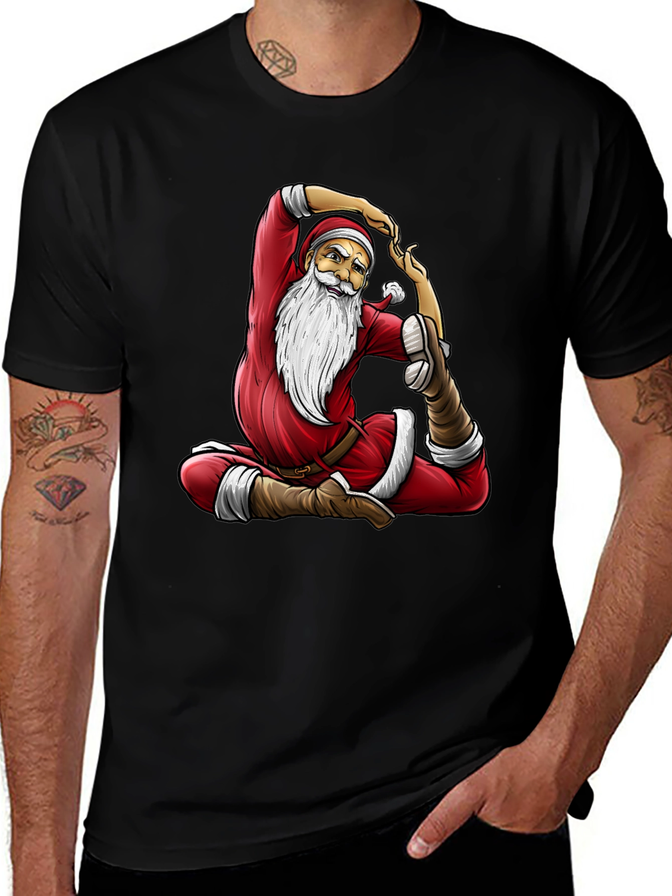 Camiseta Negra con Santa Yoga
