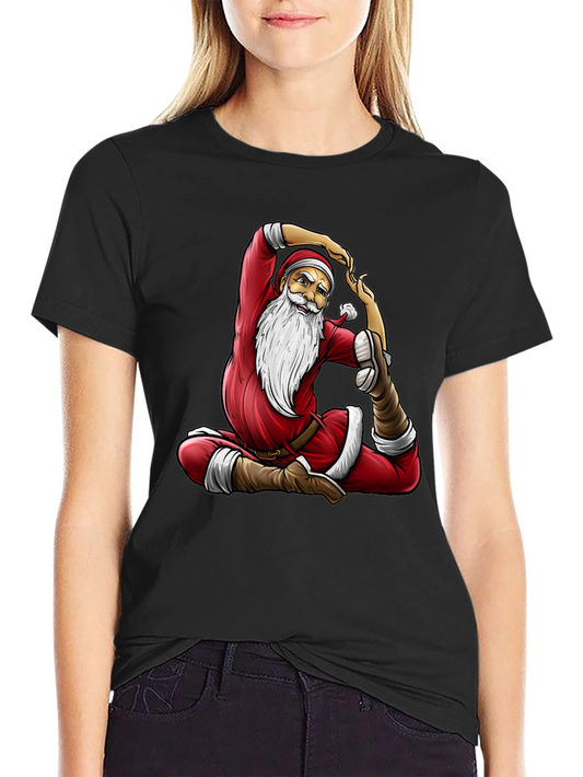 Camiseta Negra con Santa Yoga