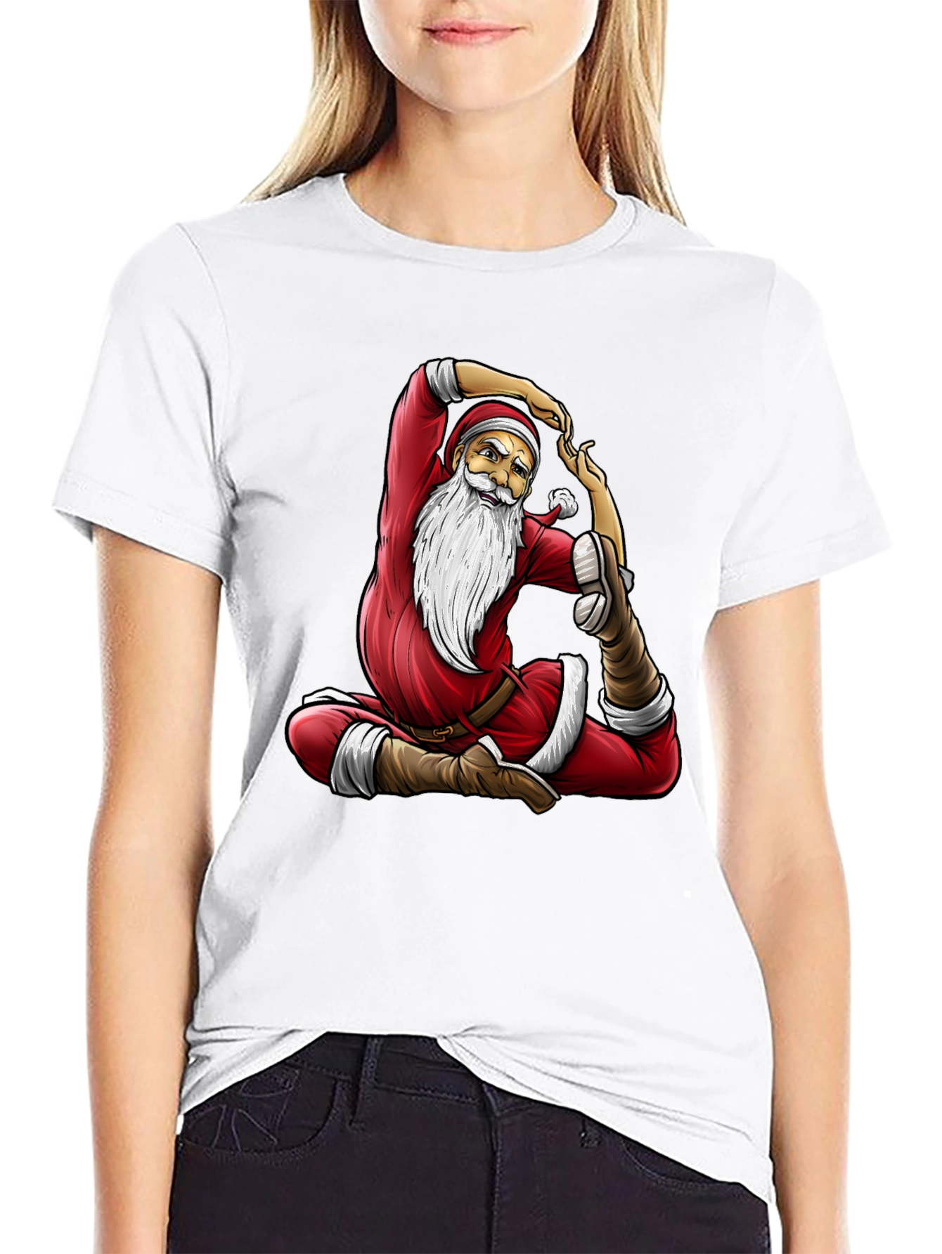 Camiseta Negra con Santa Yoga