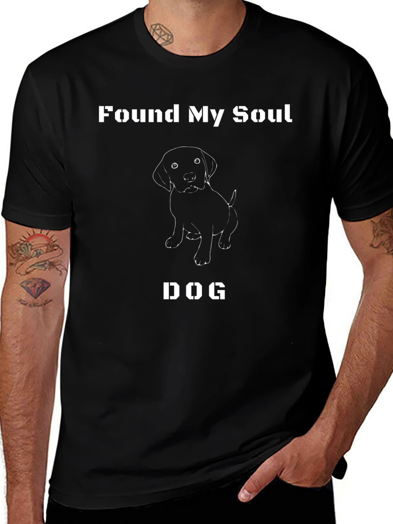 Camiseta Hombre Negra - Encontré Mi Alma Gemela Perro