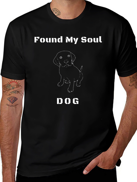 Camiseta Hombre Negra - Encontré Mi Alma Gemela Perro