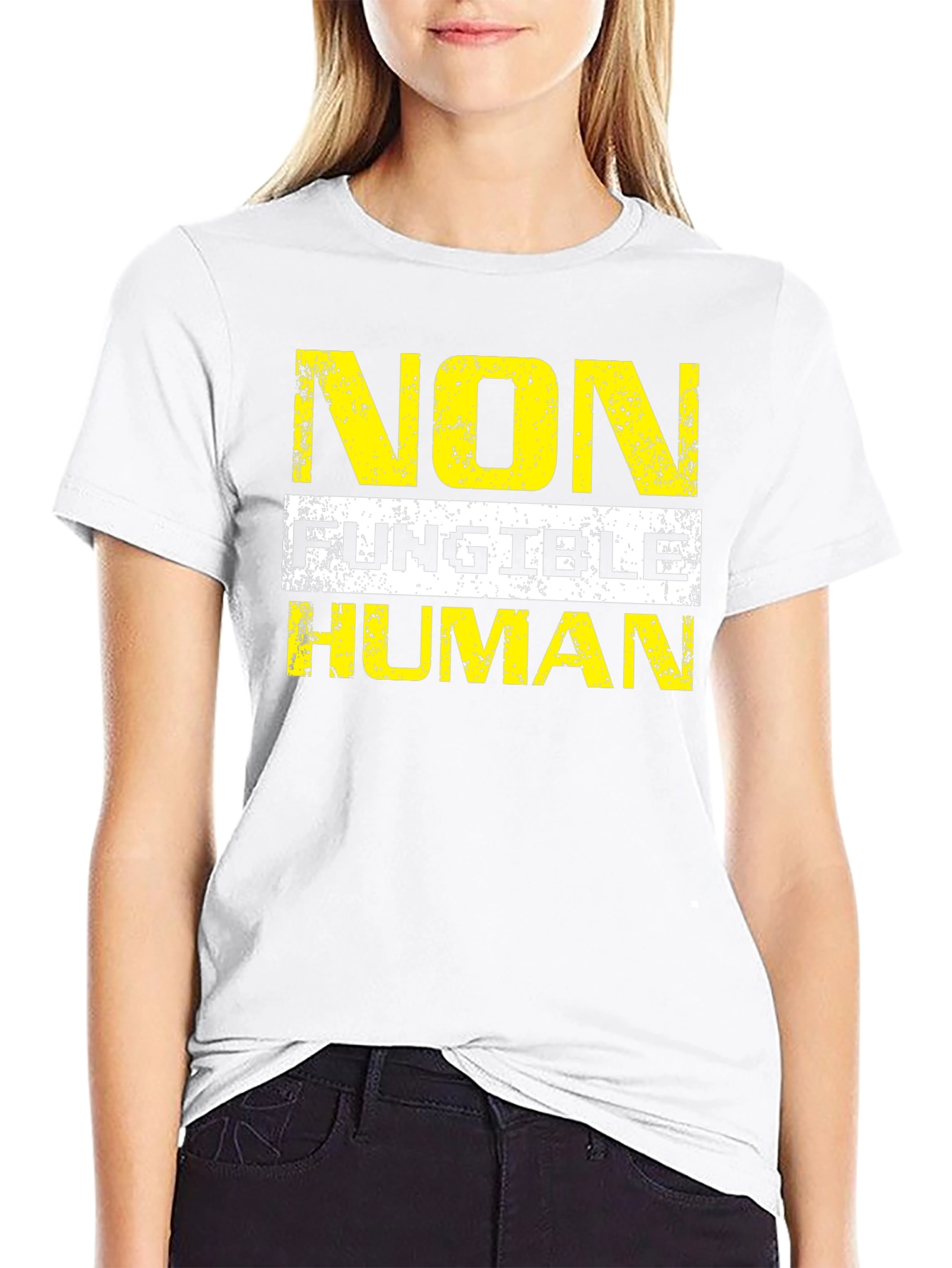 Camiseta Hombre: No Fungible Human - Diseño Único