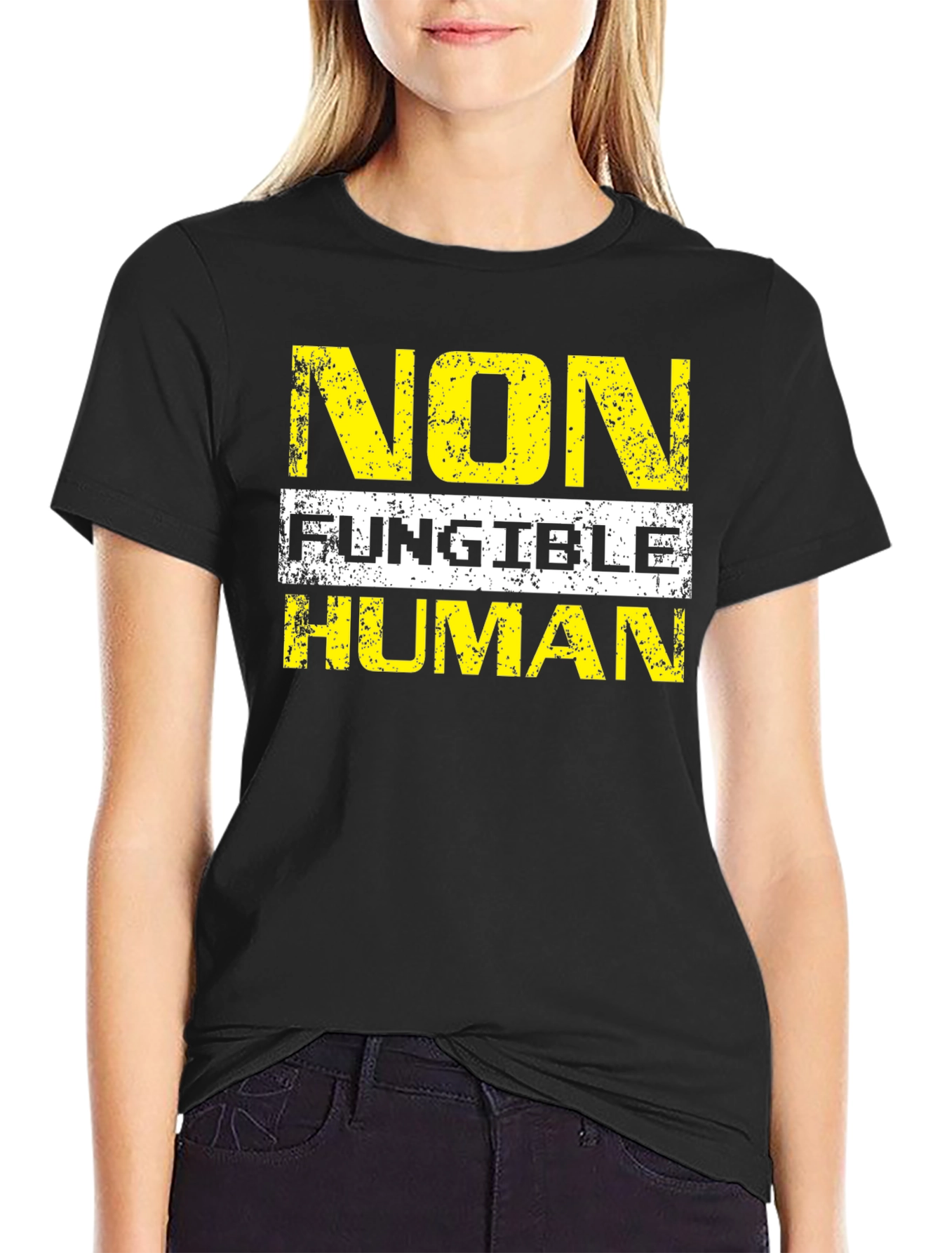 Camiseta Hombre: No Fungible Human - Diseño Único