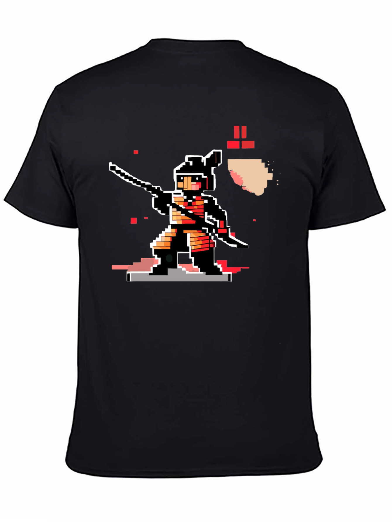 Camiseta Negra Ninja Pixel Art Retro