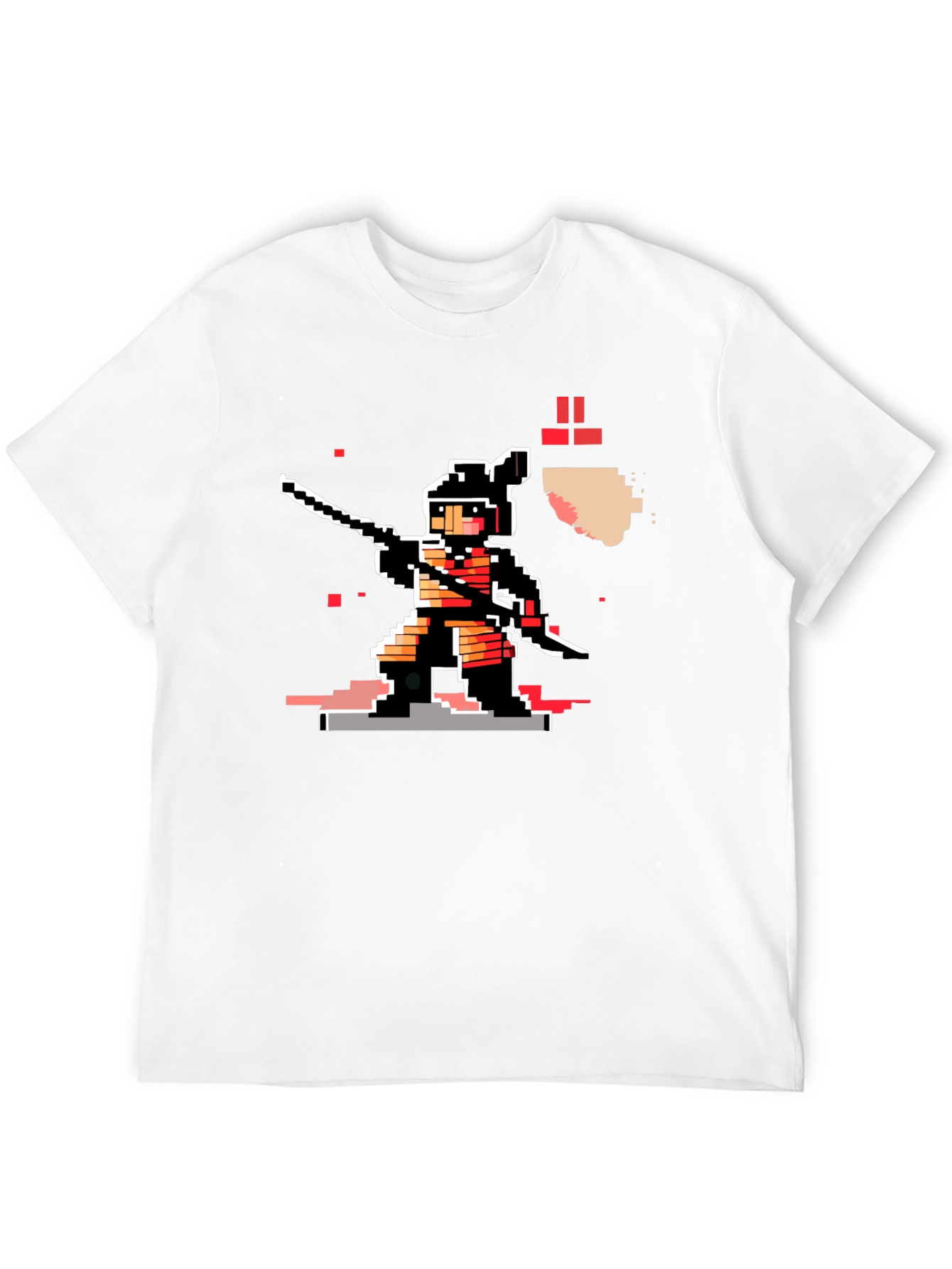 Camiseta Negra Ninja Pixel Art Retro