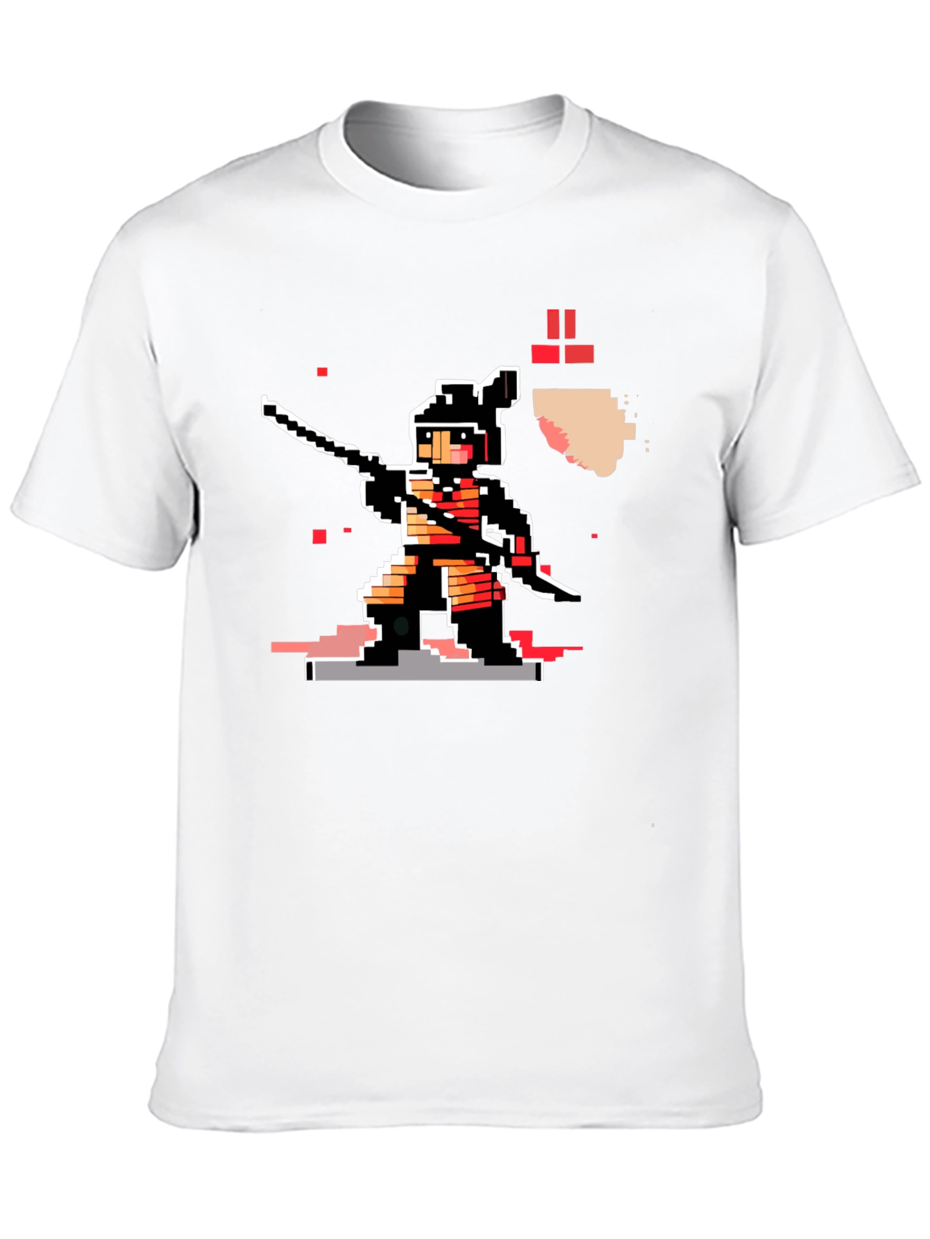 Camiseta Negra Ninja Pixel Art Retro