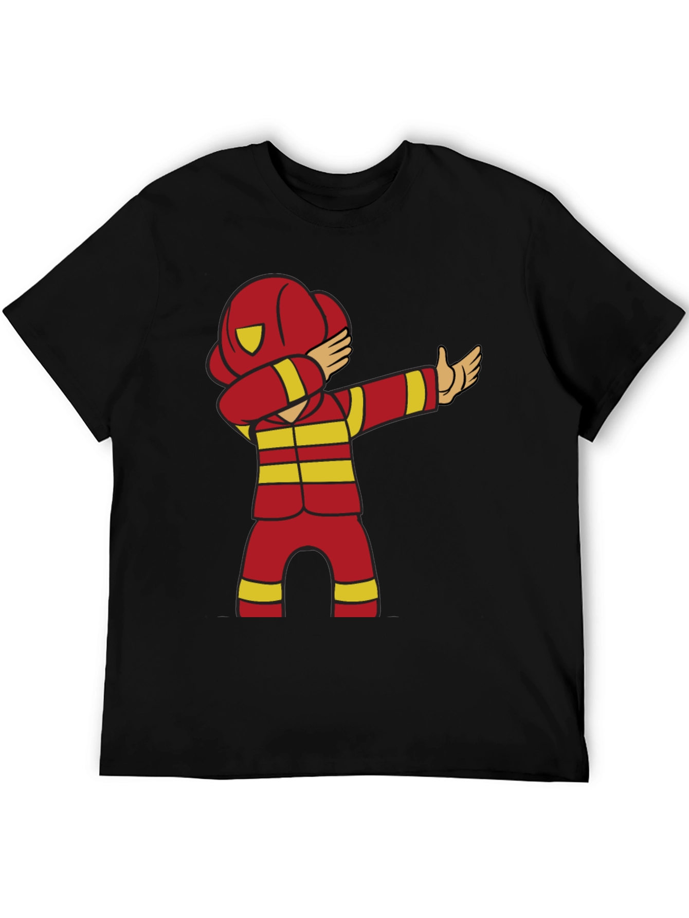Camiseta Negra con Diseño de Bombero Divertido