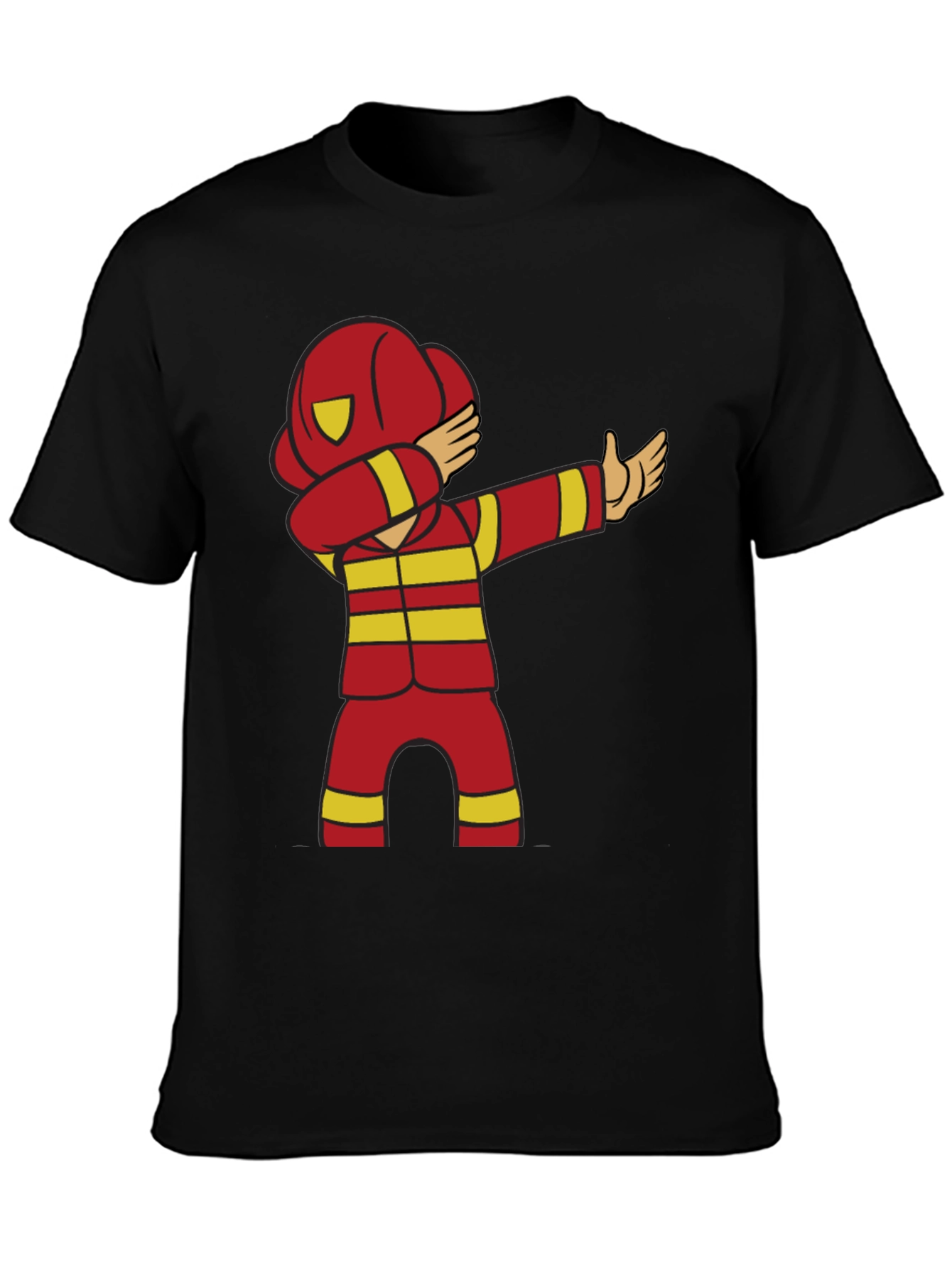 Camiseta Negra con Diseño de Bombero Divertido