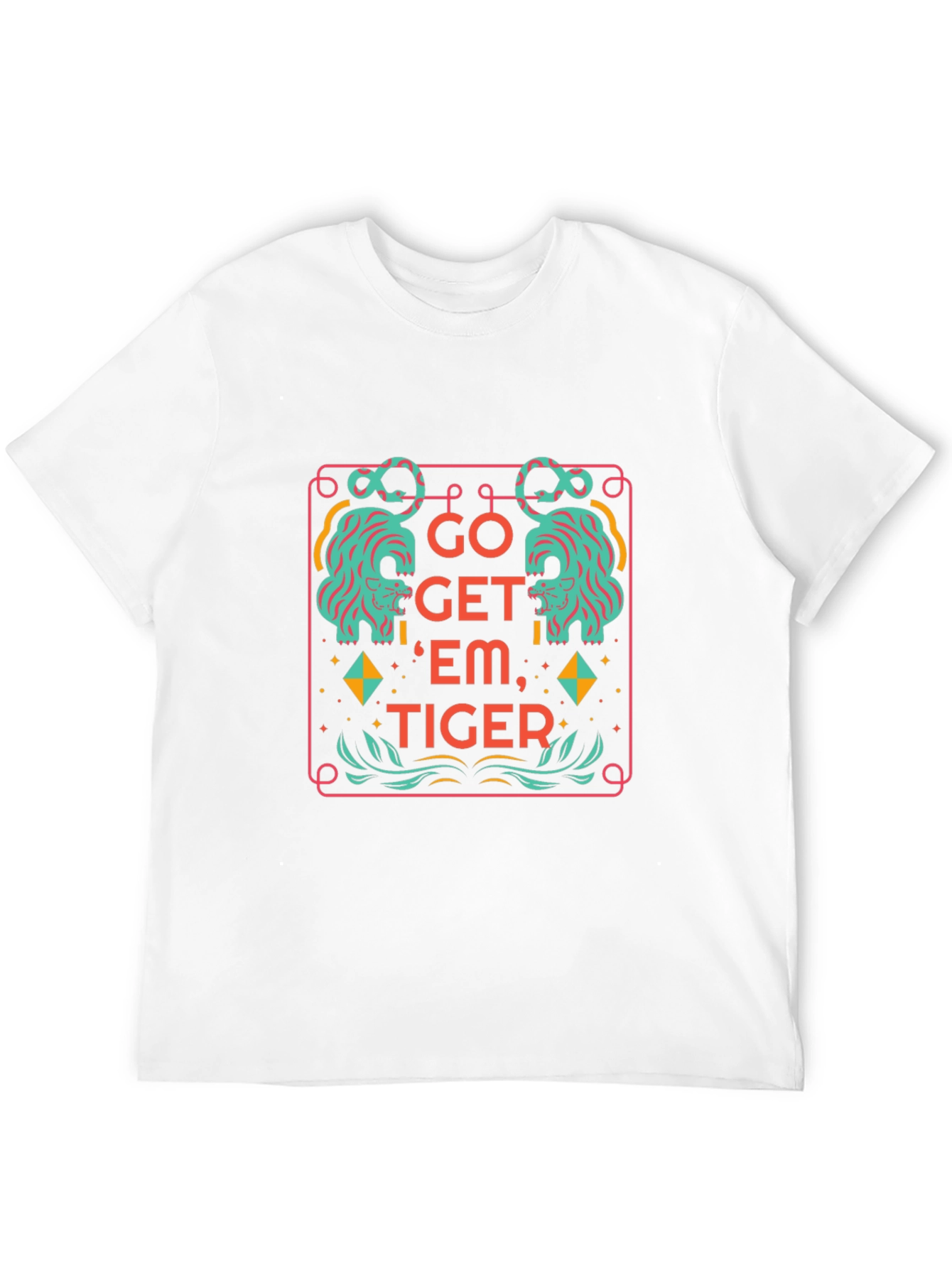 Camiseta Negra con Diseño Tigre Motivacional
