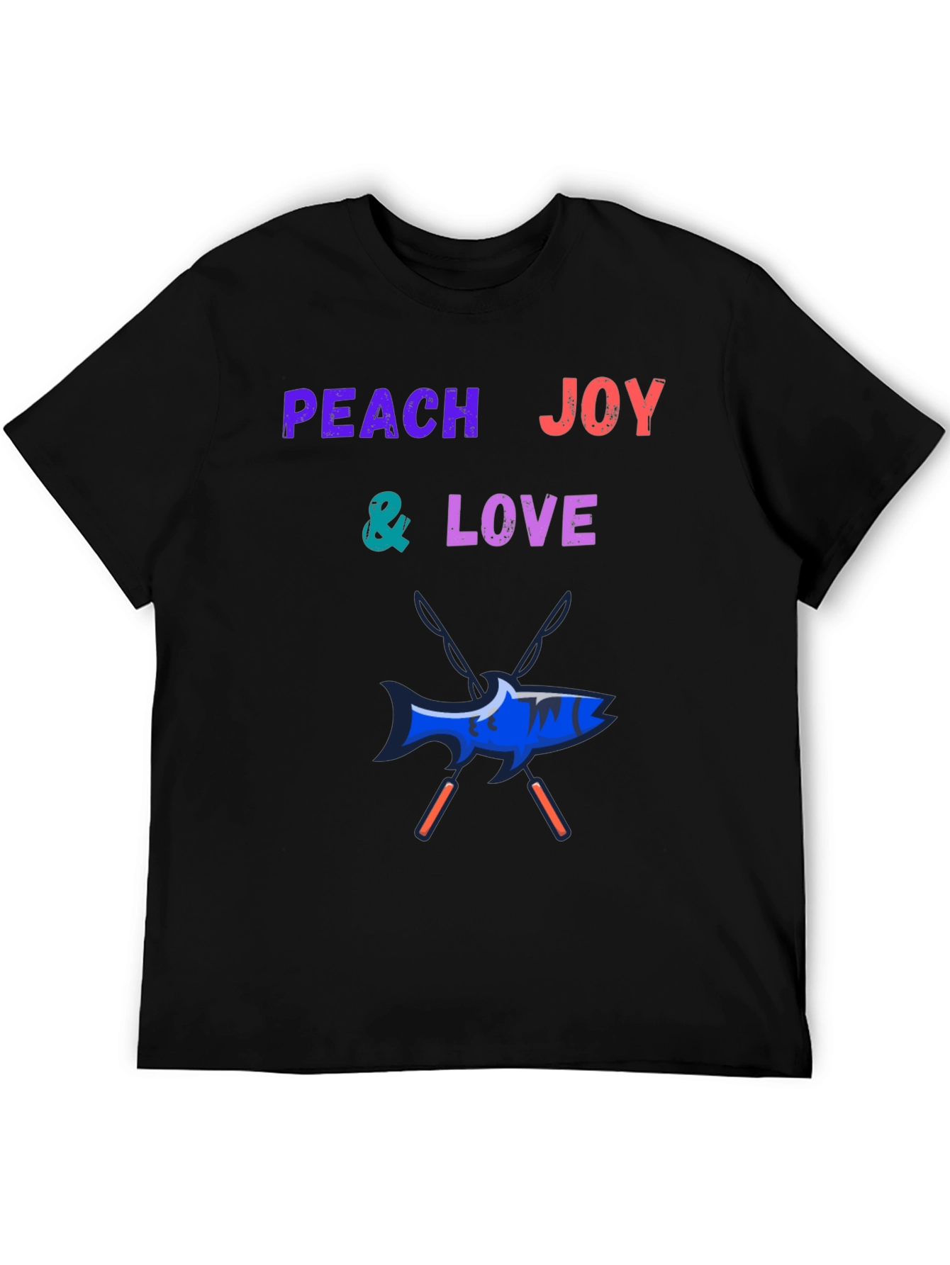 Camiseta Negra con Diseño Peach Joy & Love