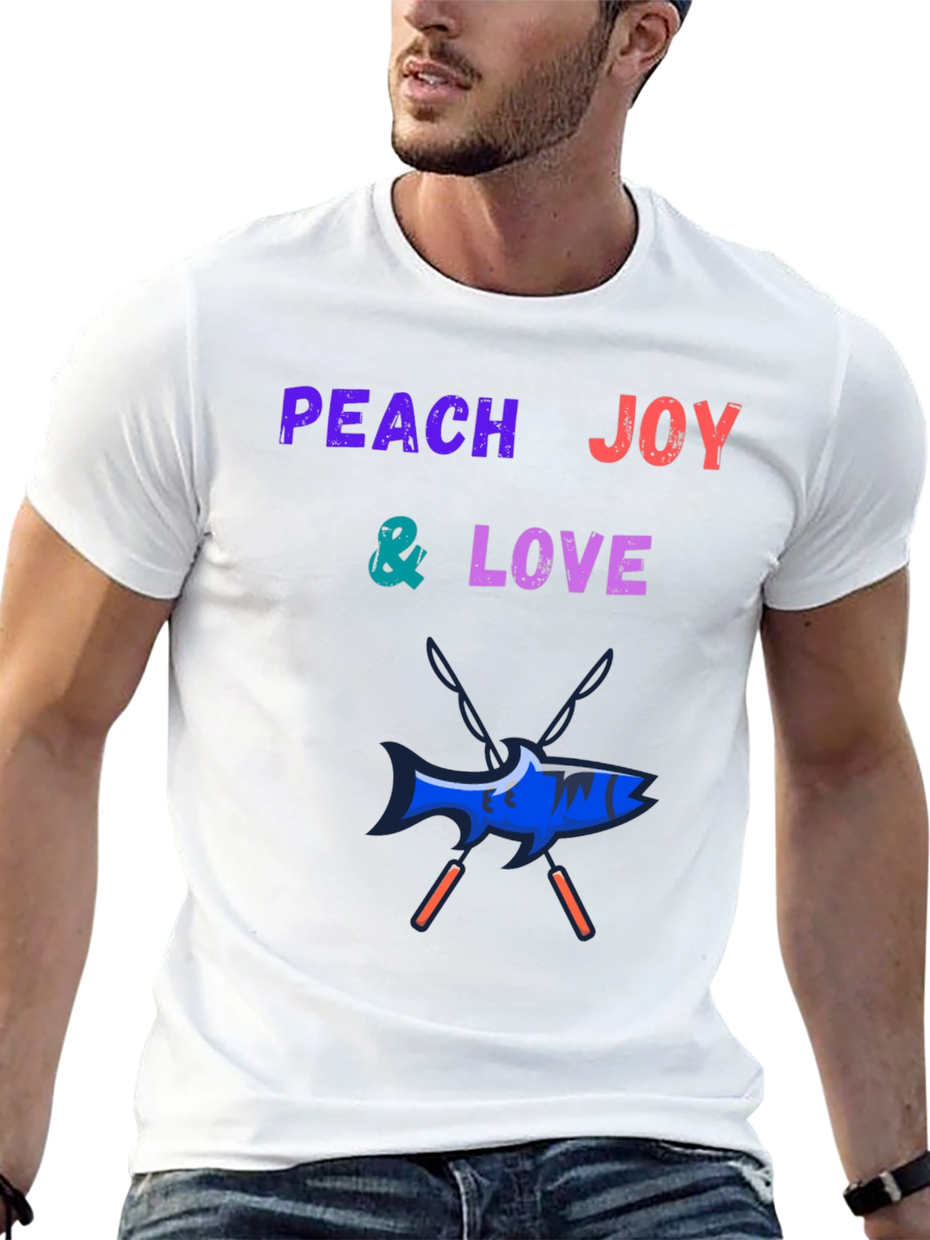 Camiseta Negra con Diseño Peach Joy & Love