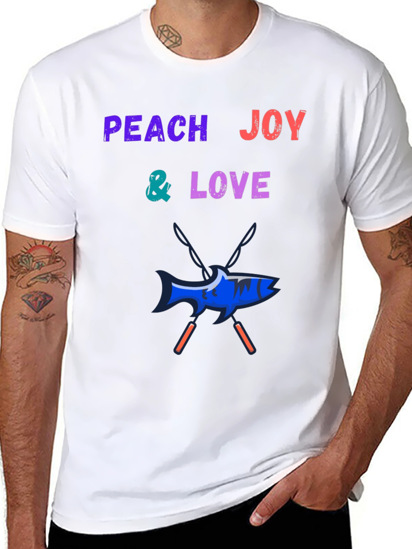 Camiseta Negra con Diseño Peach Joy & Love