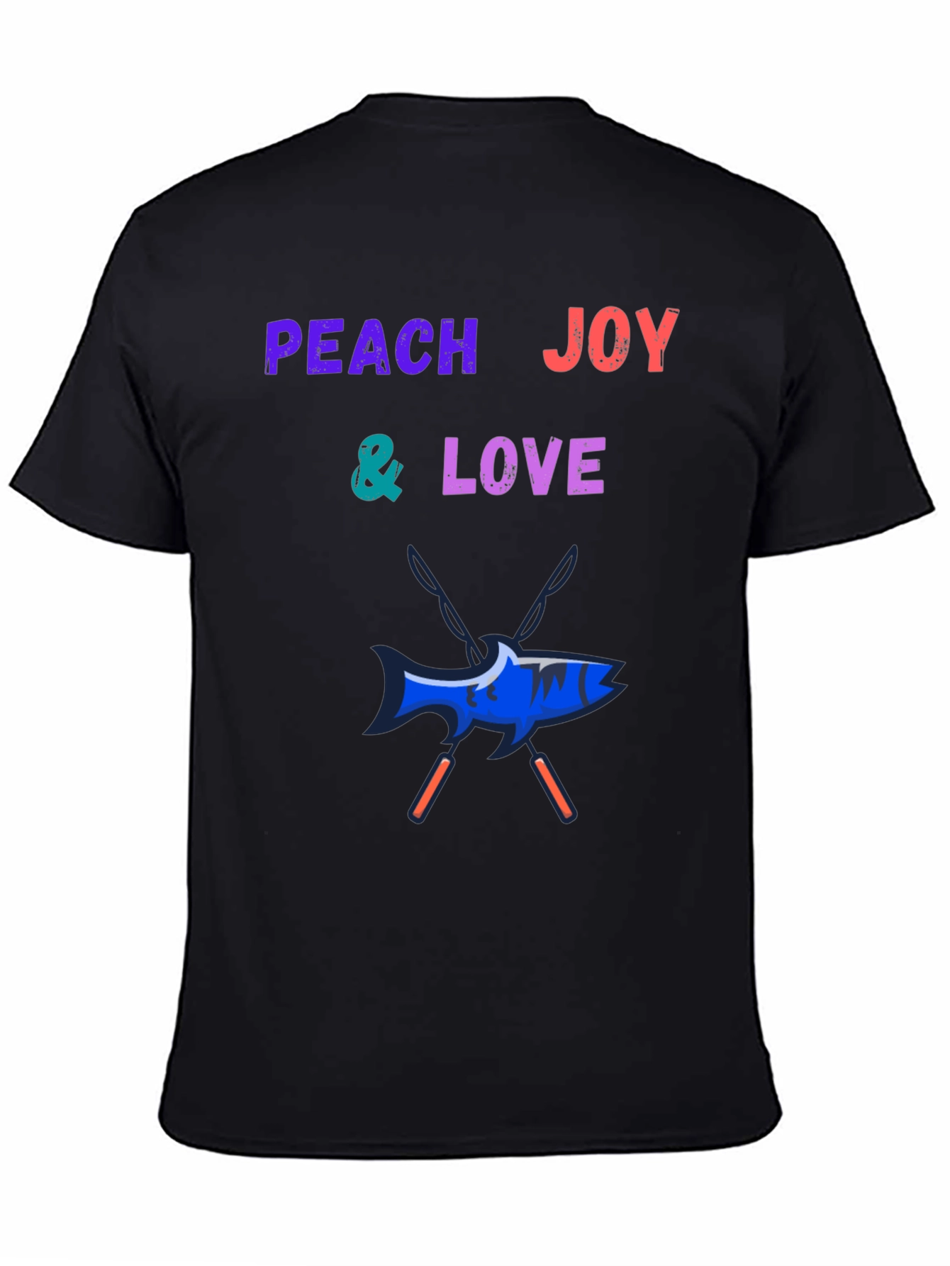 Camiseta Negra con Diseño Peach Joy & Love
