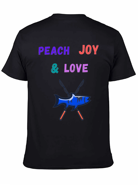 Camiseta Negra con Diseño Peach Joy & Love