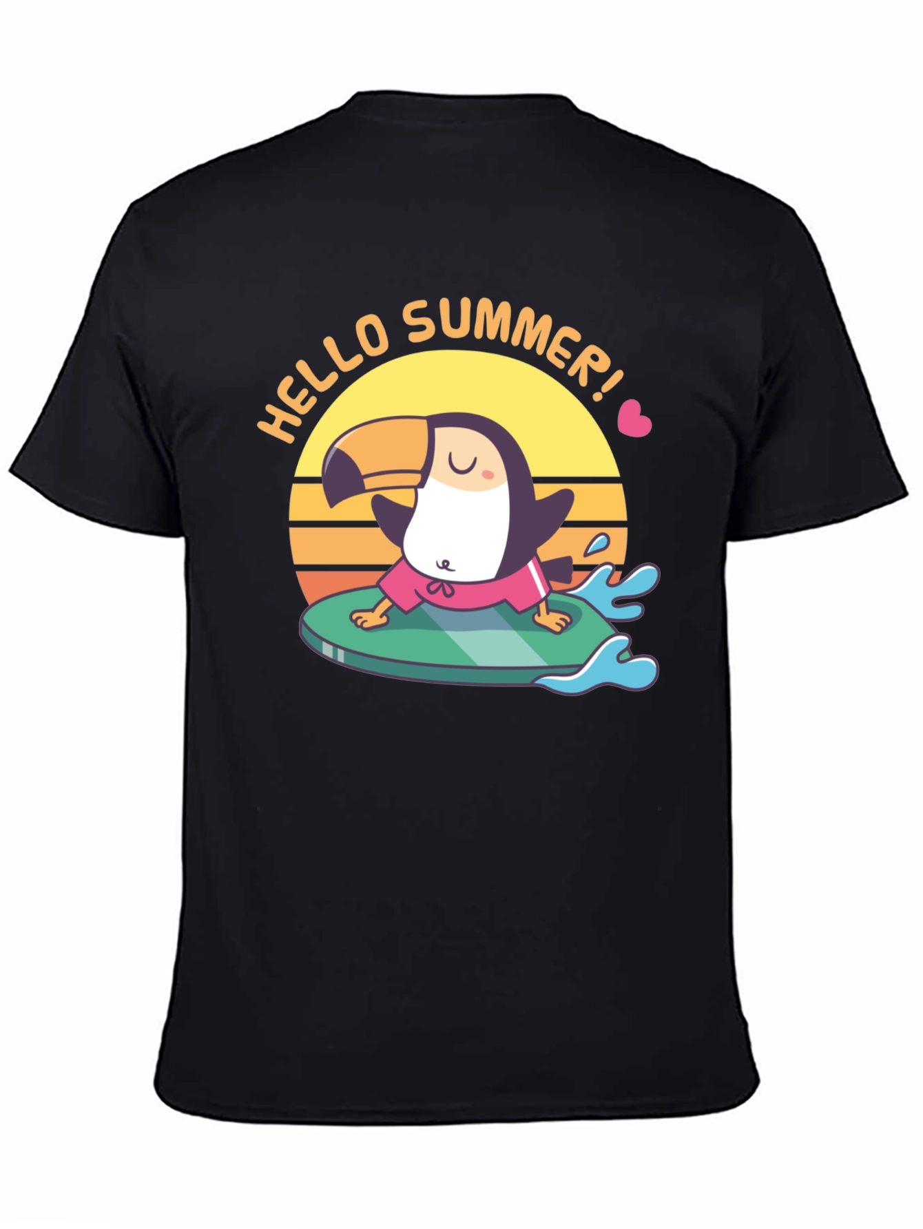 Camiseta Negra Estampada ¡Hola Verano!
