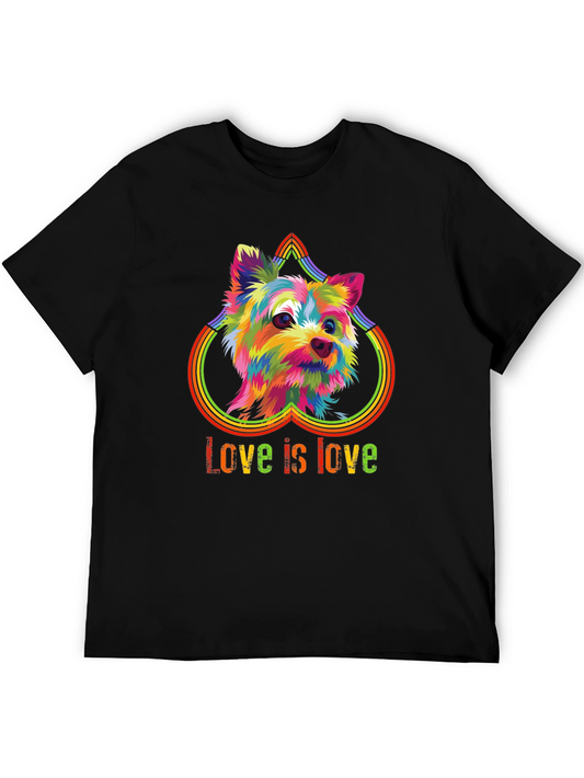 Camiseta El amor es el amor con diseño de perro colorido