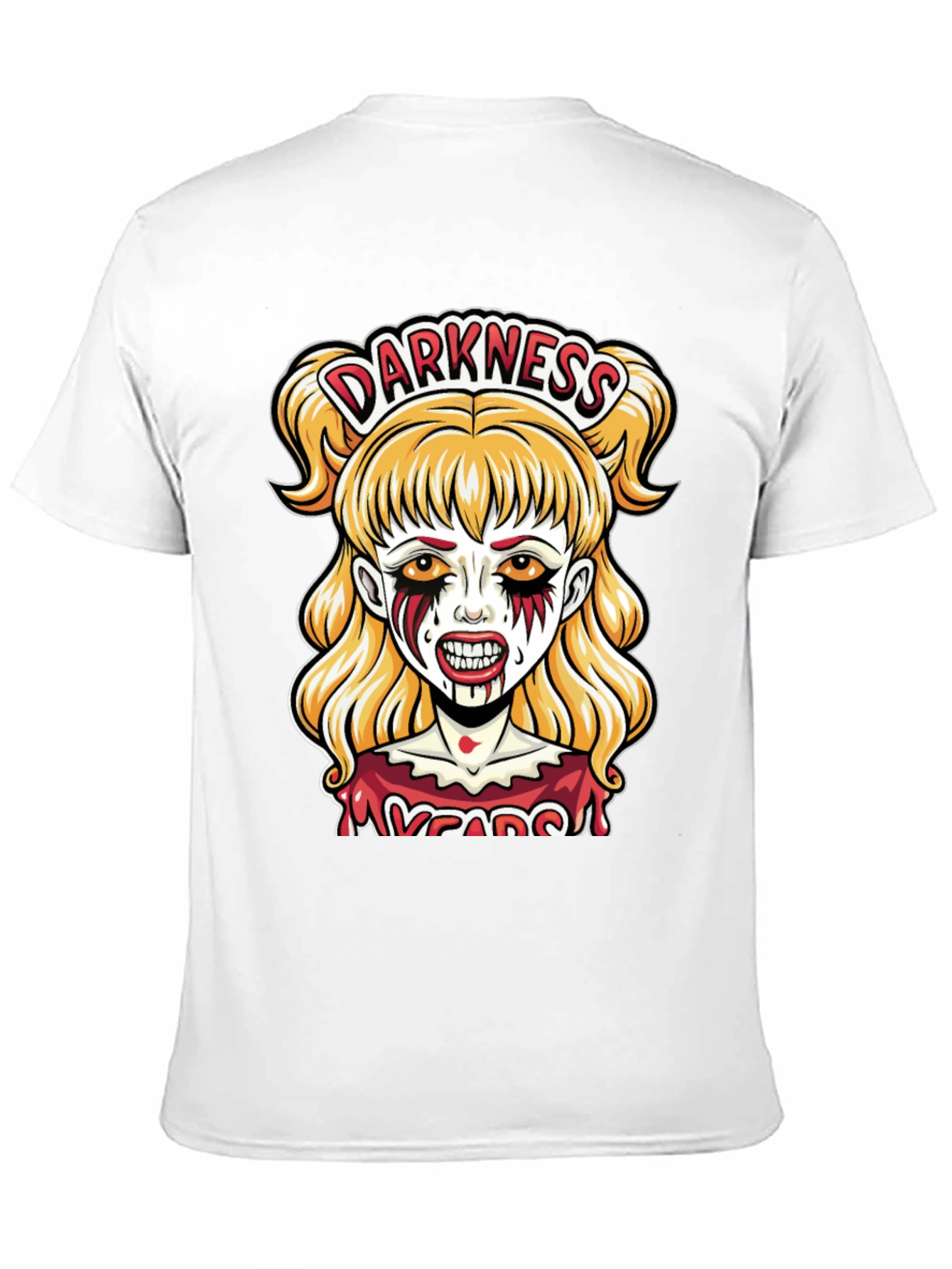Camiseta Negra con Diseño de Terror Darkness