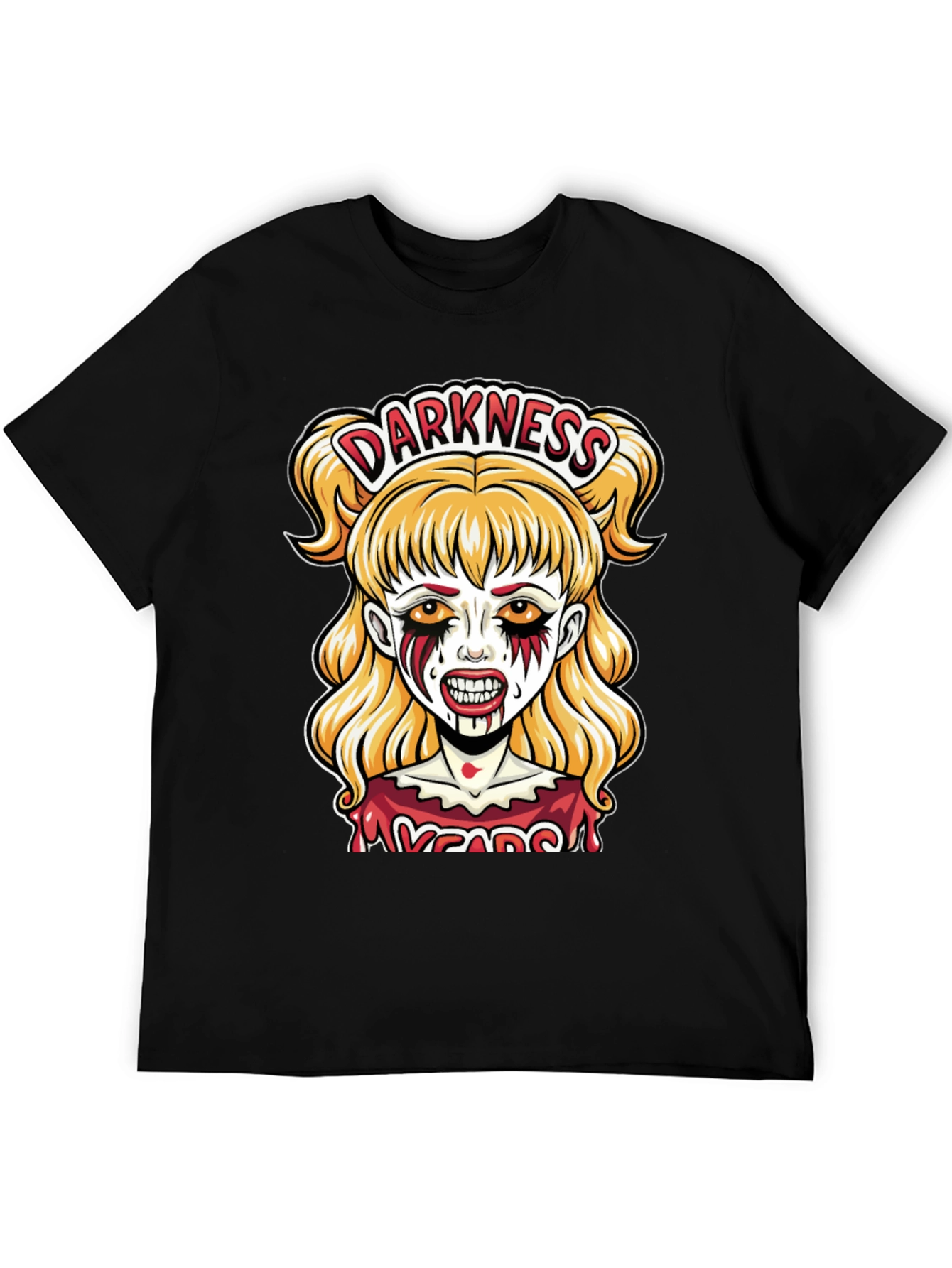 Camiseta Negra con Diseño de Terror Darkness