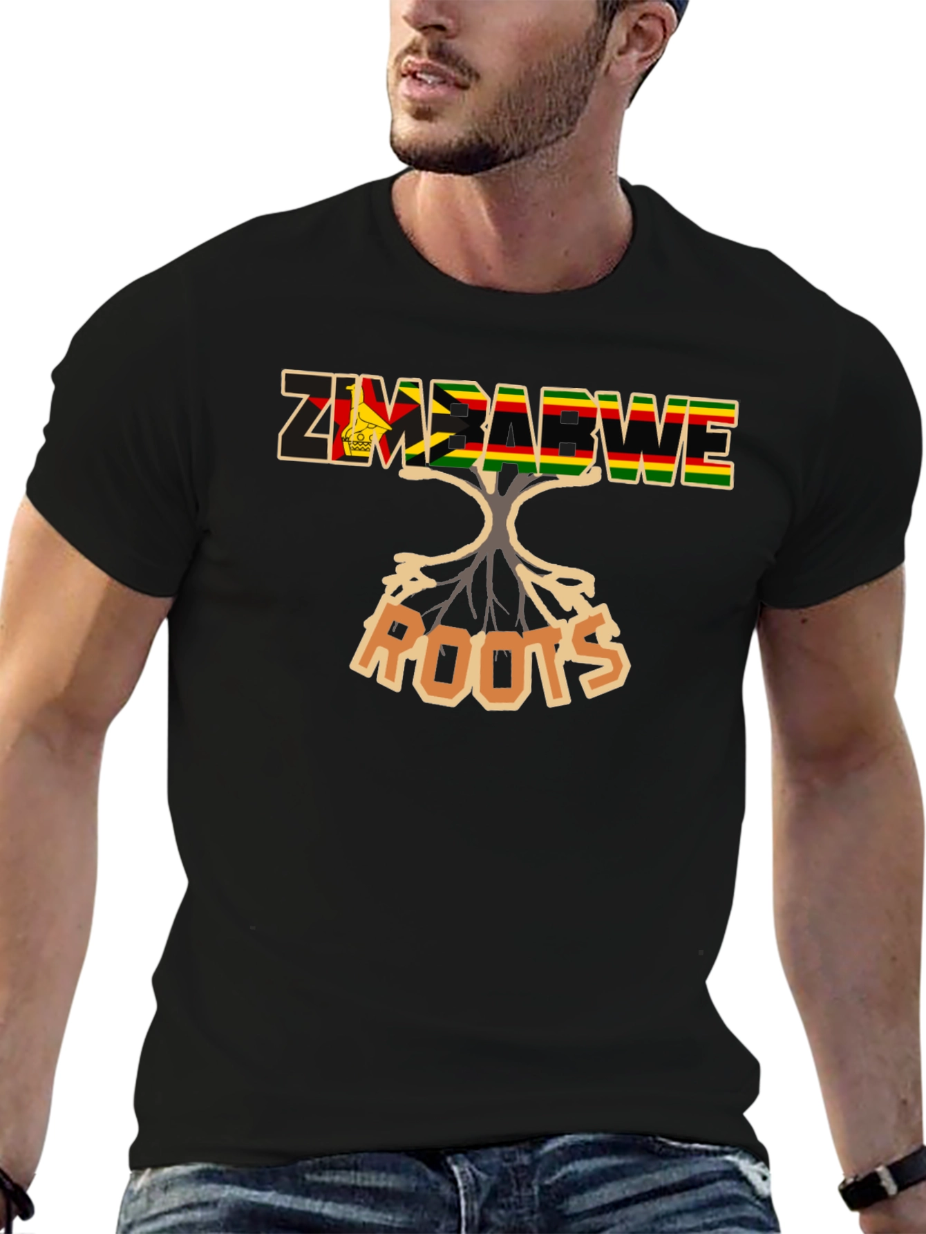 Camiseta Negra Zimbabwe Roots