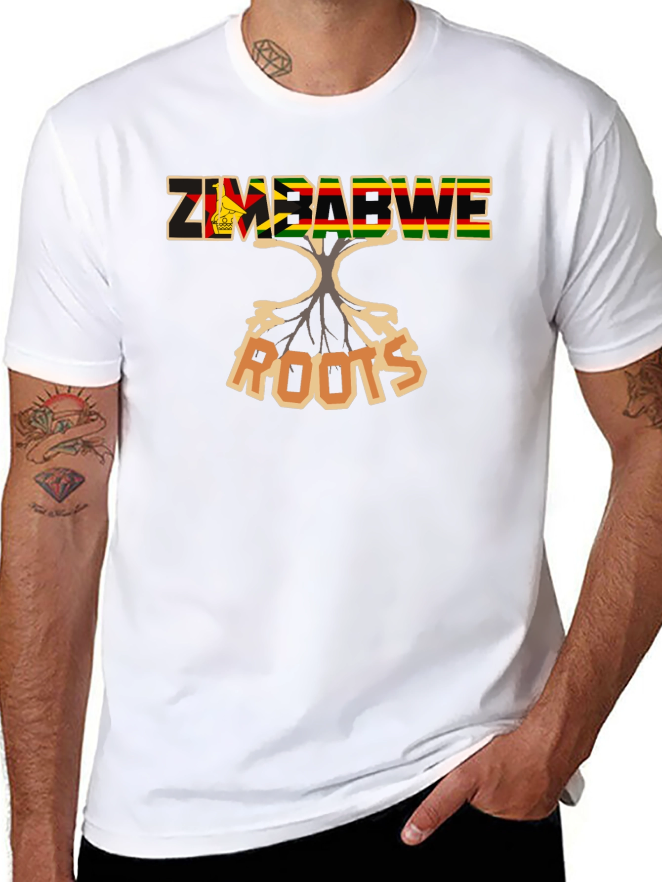 Camiseta Negra Zimbabwe Roots