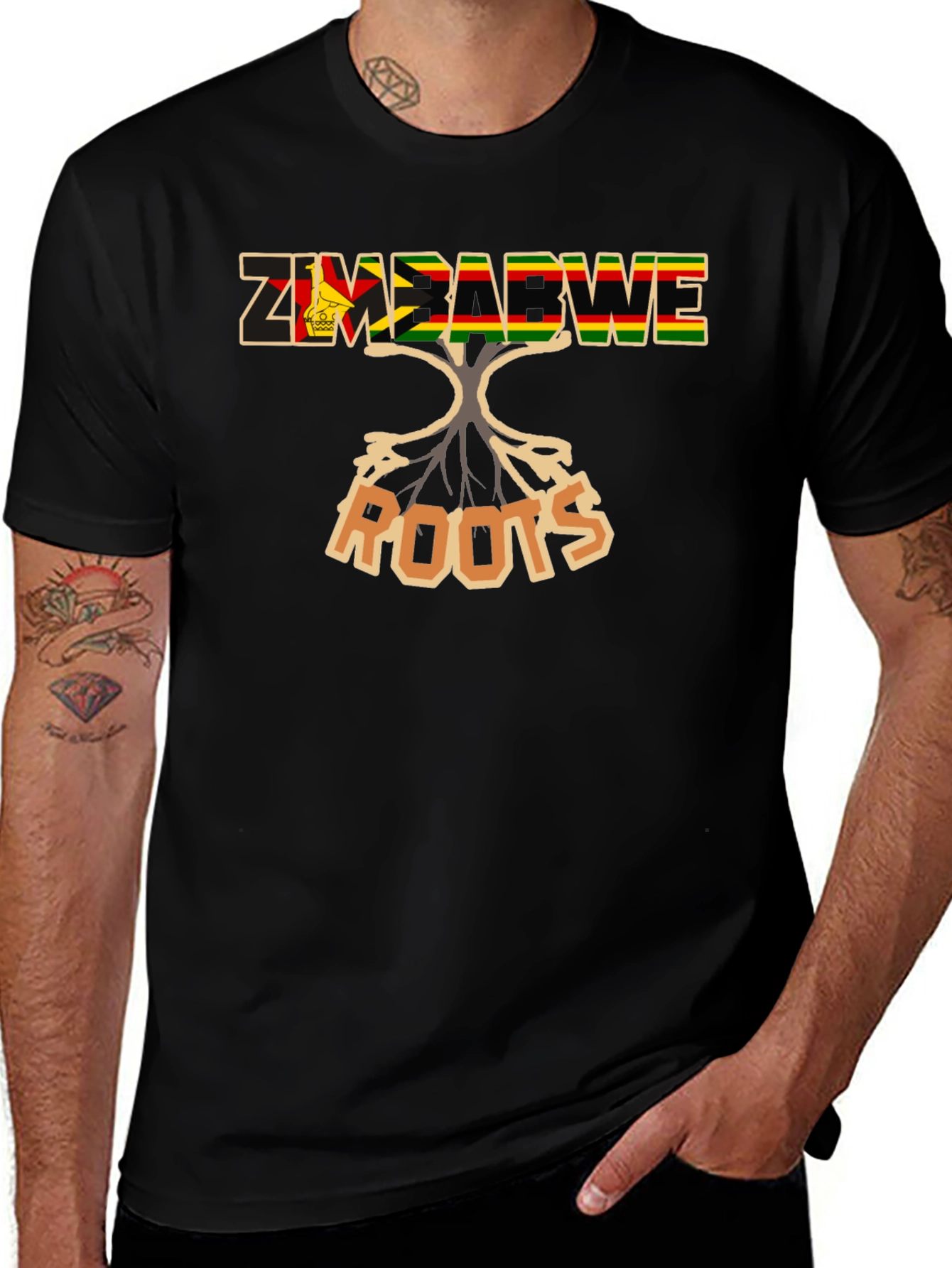Camiseta Negra Zimbabwe Roots