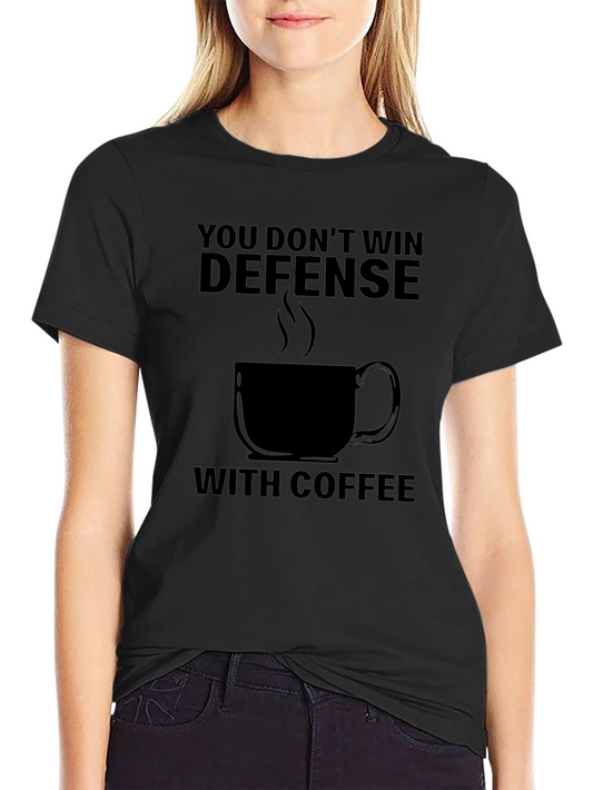 Camiseta Negra: Defensa y Café - Diseño Único