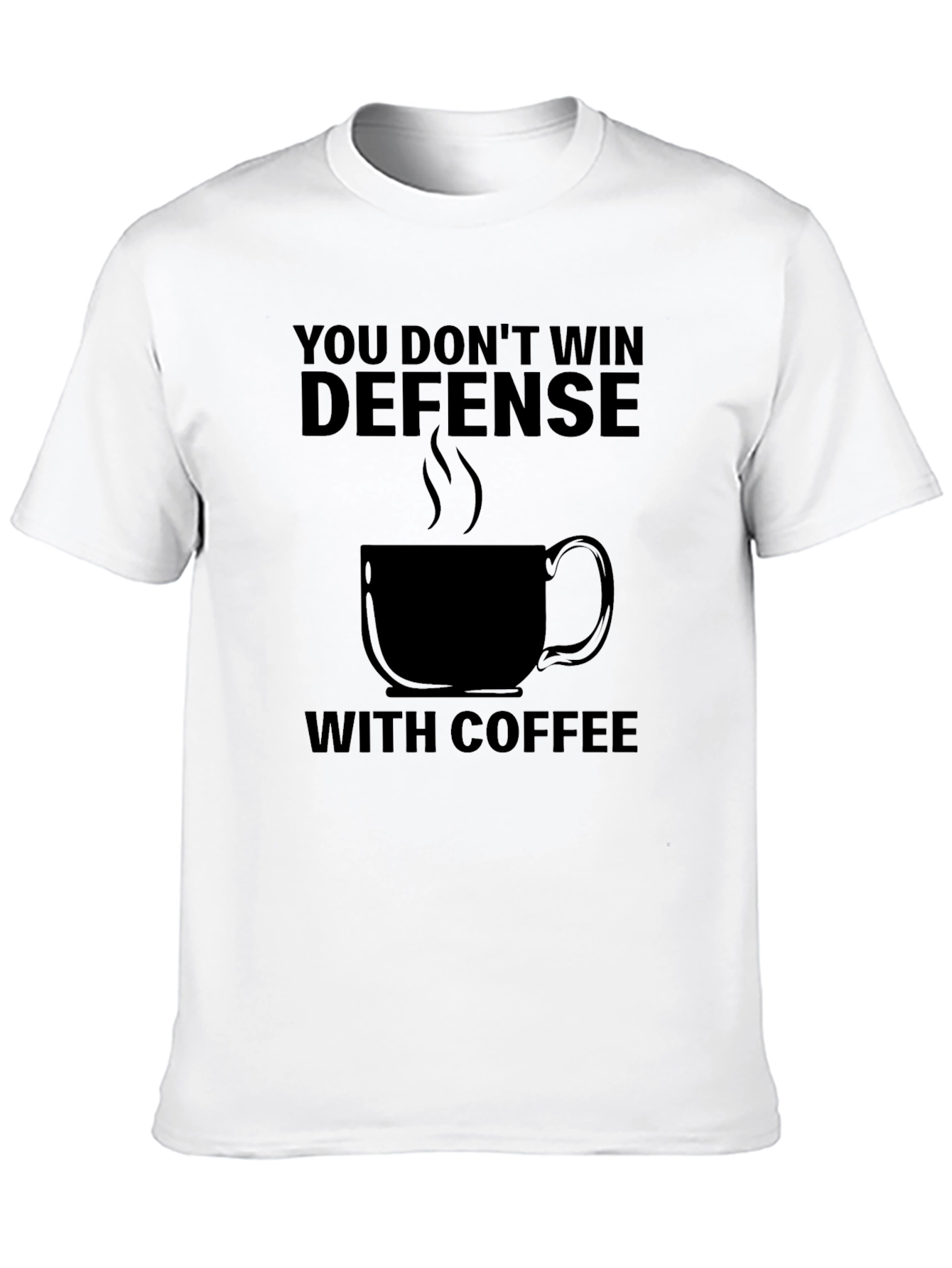 Camiseta Negra: Defensa y Café - Diseño Único